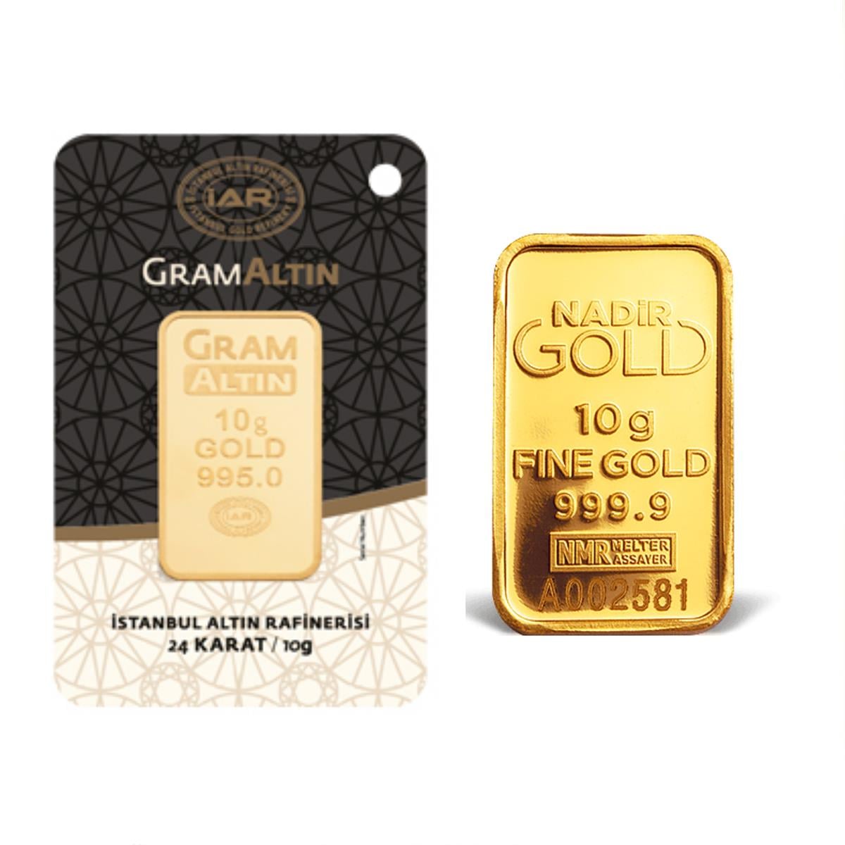 24 Ayar 10 Gram Külçe Altın 0,995 Milyem