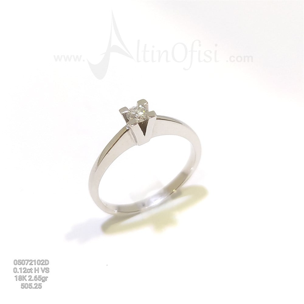 0.12ct H VS Pırlanta Tek TAş Yüzük 18 ayar Altın