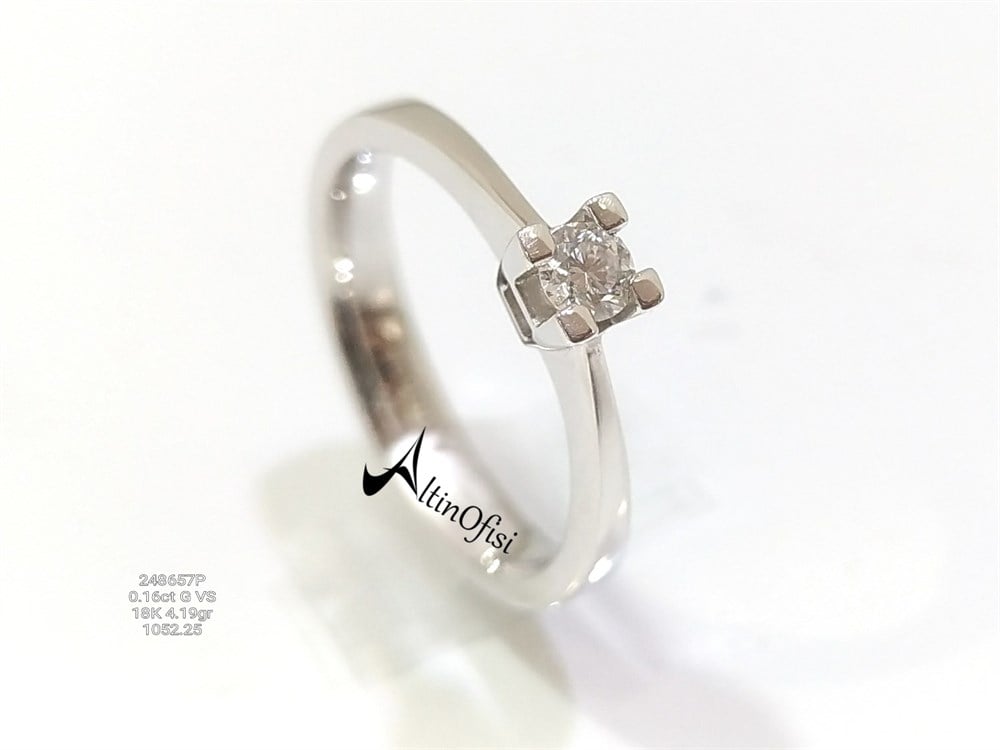 0.16ct G VS1 Pırlanta Tek TAş Yüzük 18 ayar Altın