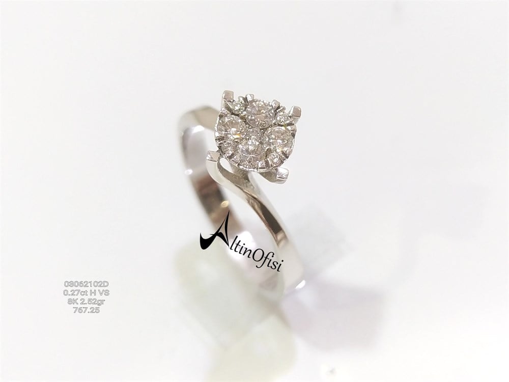 0.27ct H VS Kronet Pırlanta Tek TAş Yüzük 8 ayar Altın