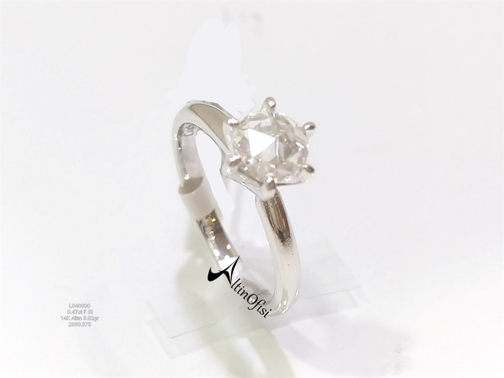 0,47ct F SI Elmas Tek TAş Yüzük 14 ayar Altın