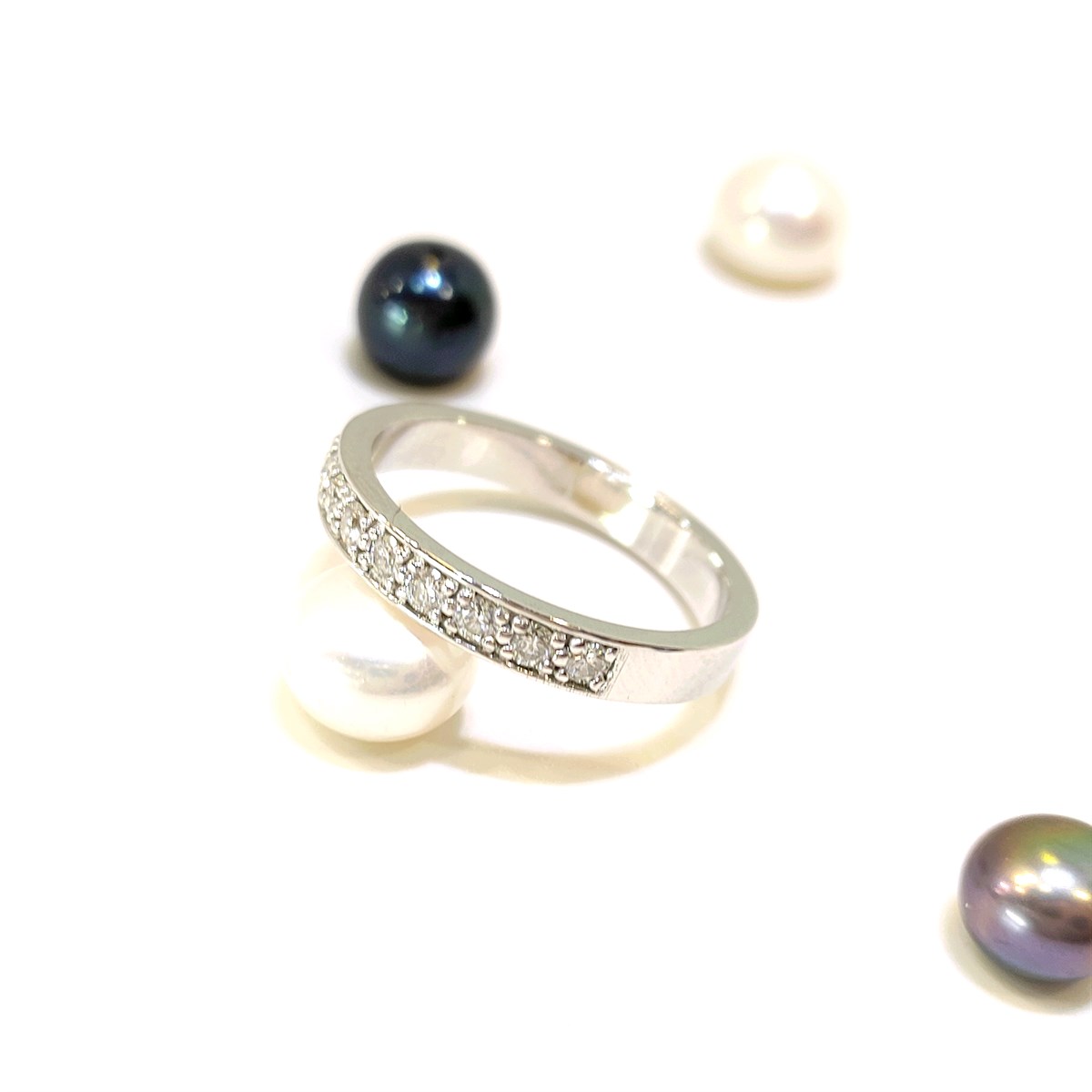 Su Yolu 0.23ct Pırlanta Yarım Tur Yüzük 14 Ayar Altın HD VİDEOLU