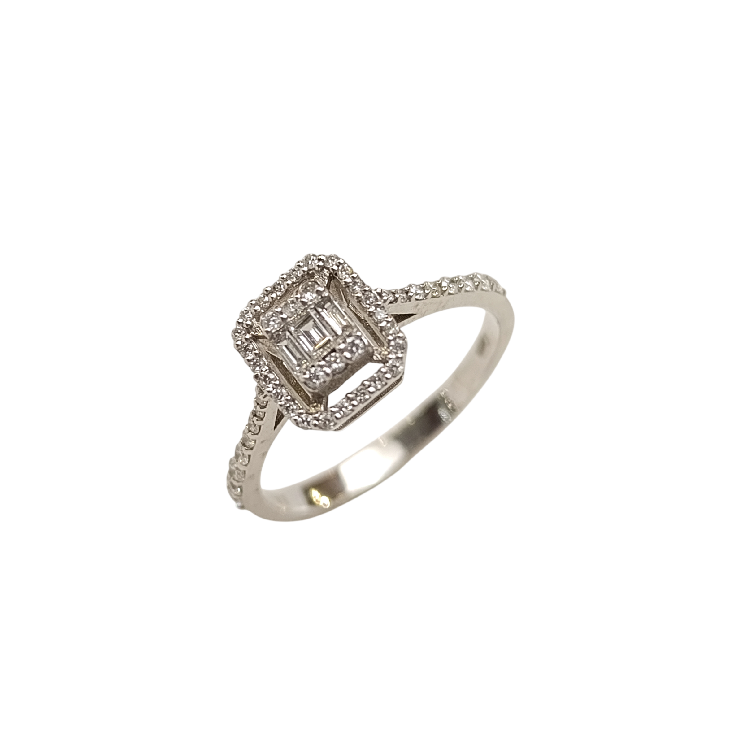 0.30ct Baget Pırlanta Taşlı Yüzük 8 Ayar Altın HD VİDEOLU