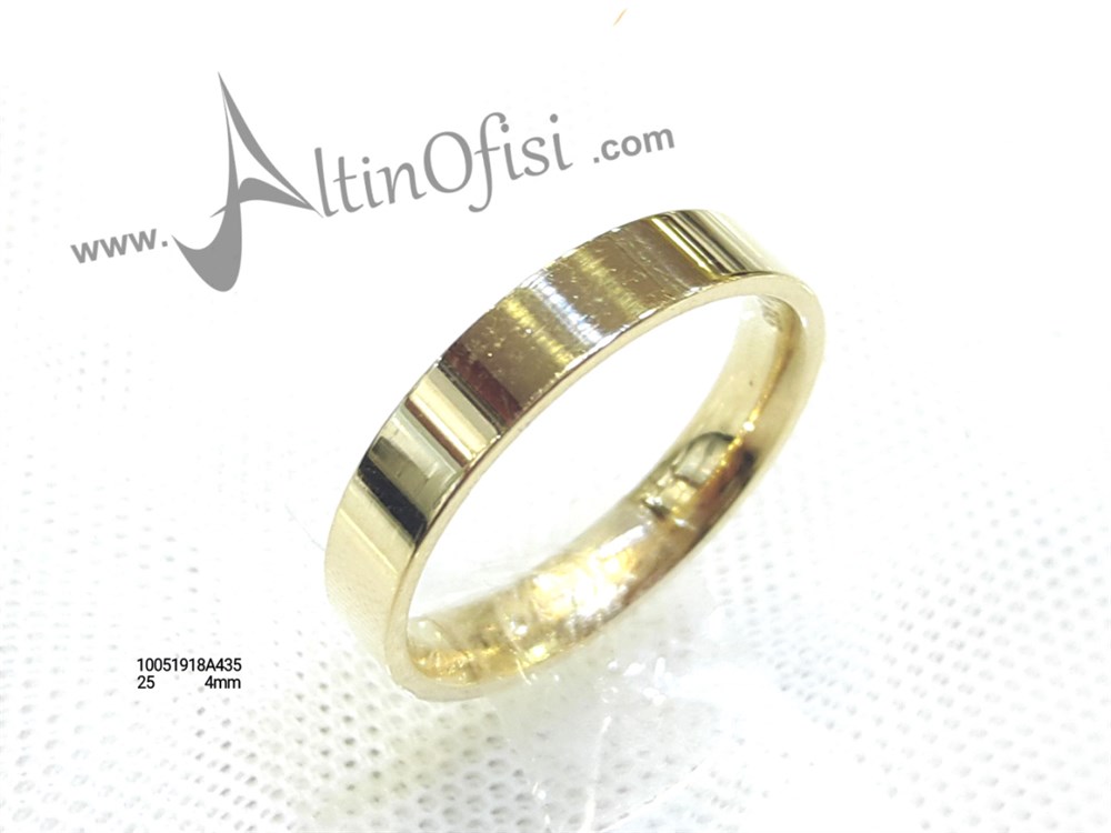 Alyans 4 mm Genişlik 14 ayar altın