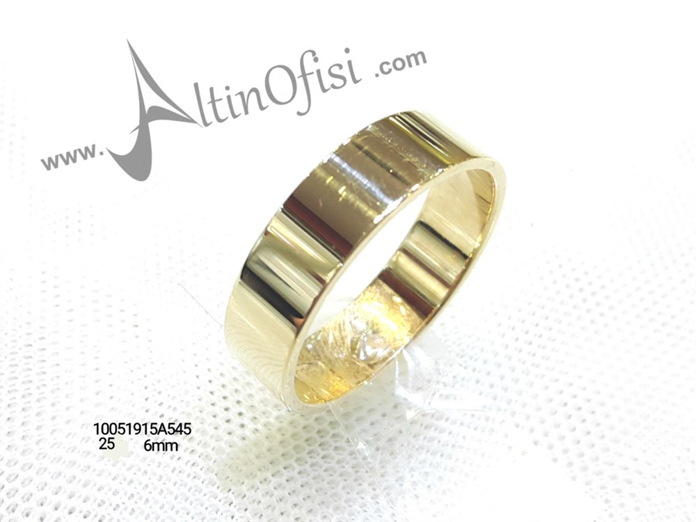 Alyans 6 mm Genişlik 14 ayar altın