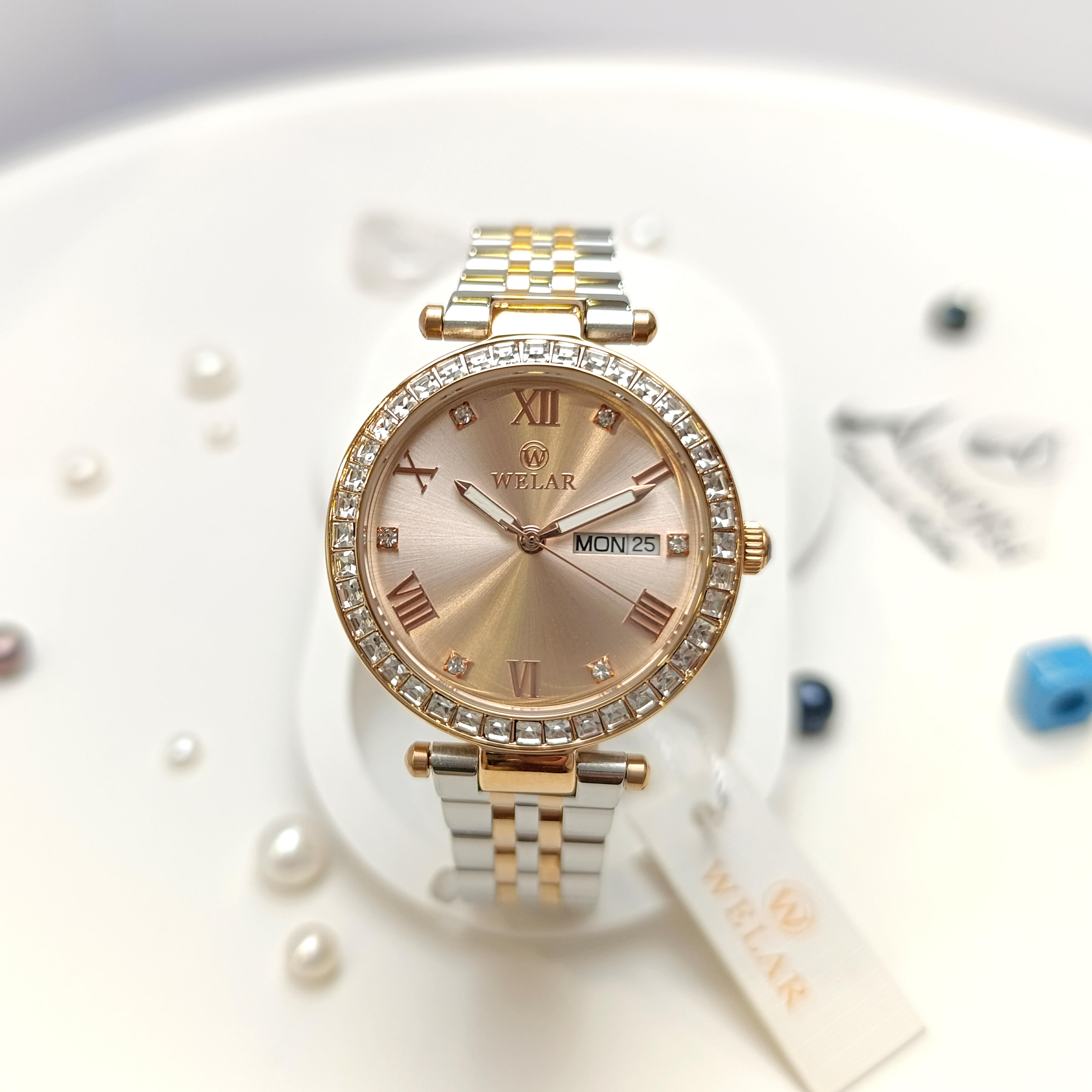 Taşlı Welar Bayan Saat 3 ATM Su Geçirmez Saat HD VİDEOLU