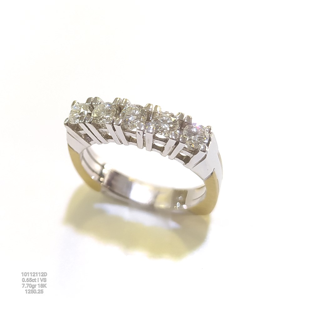 Pırlanta Beş Taş Yüzük 0,65ct I 18K Altın