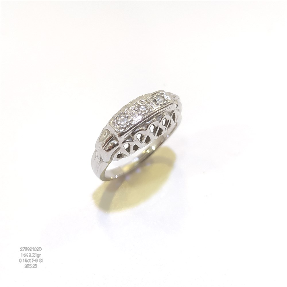 Pırlanta Üçtaş Tria Yüzük 0.15ct F-G SI 14K Altın 3,21gr