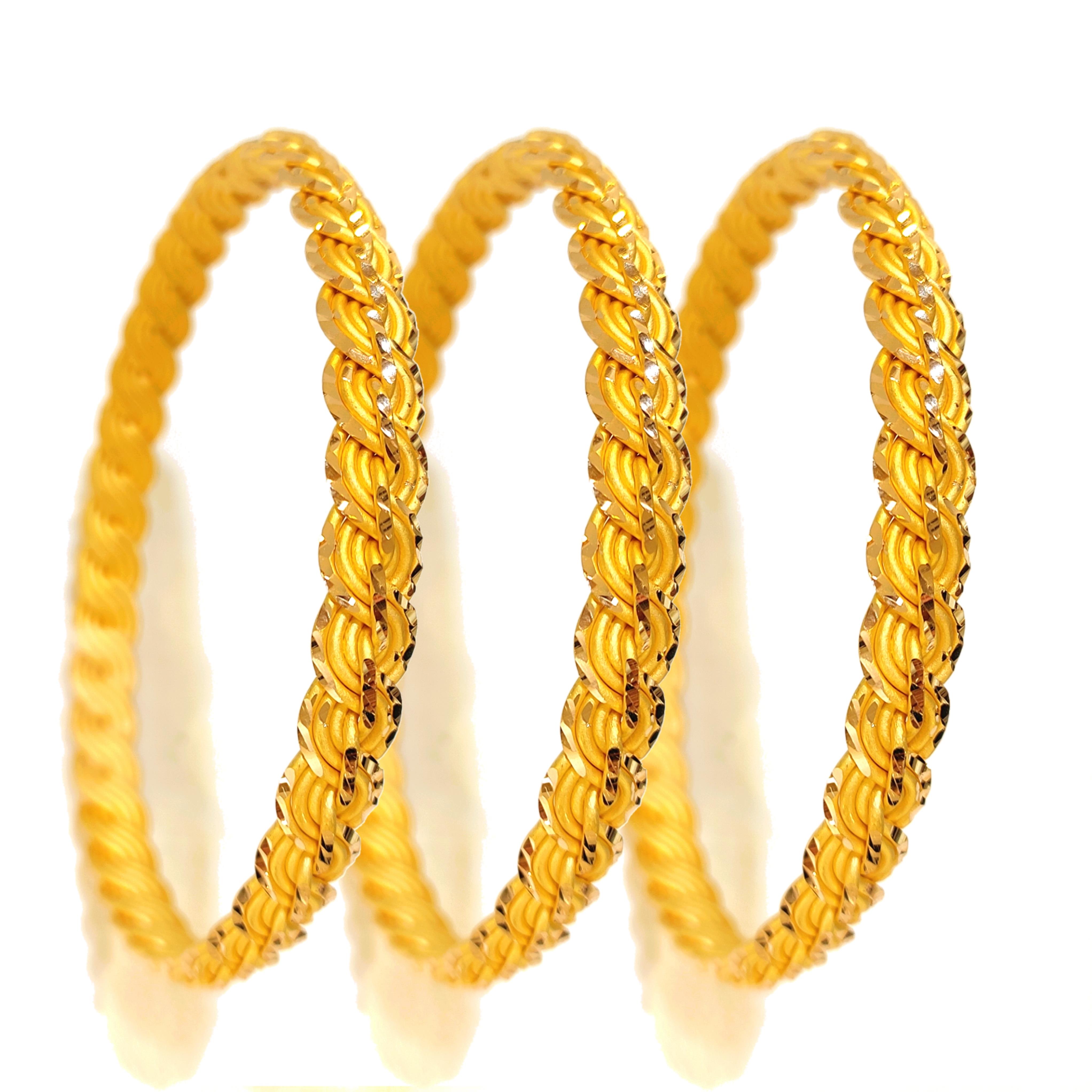 25gr İşçiliksiz Kalemli Elmas Kırığı Burma Bilezik 22 Ayar Yatırım ve Tasarruf İçin