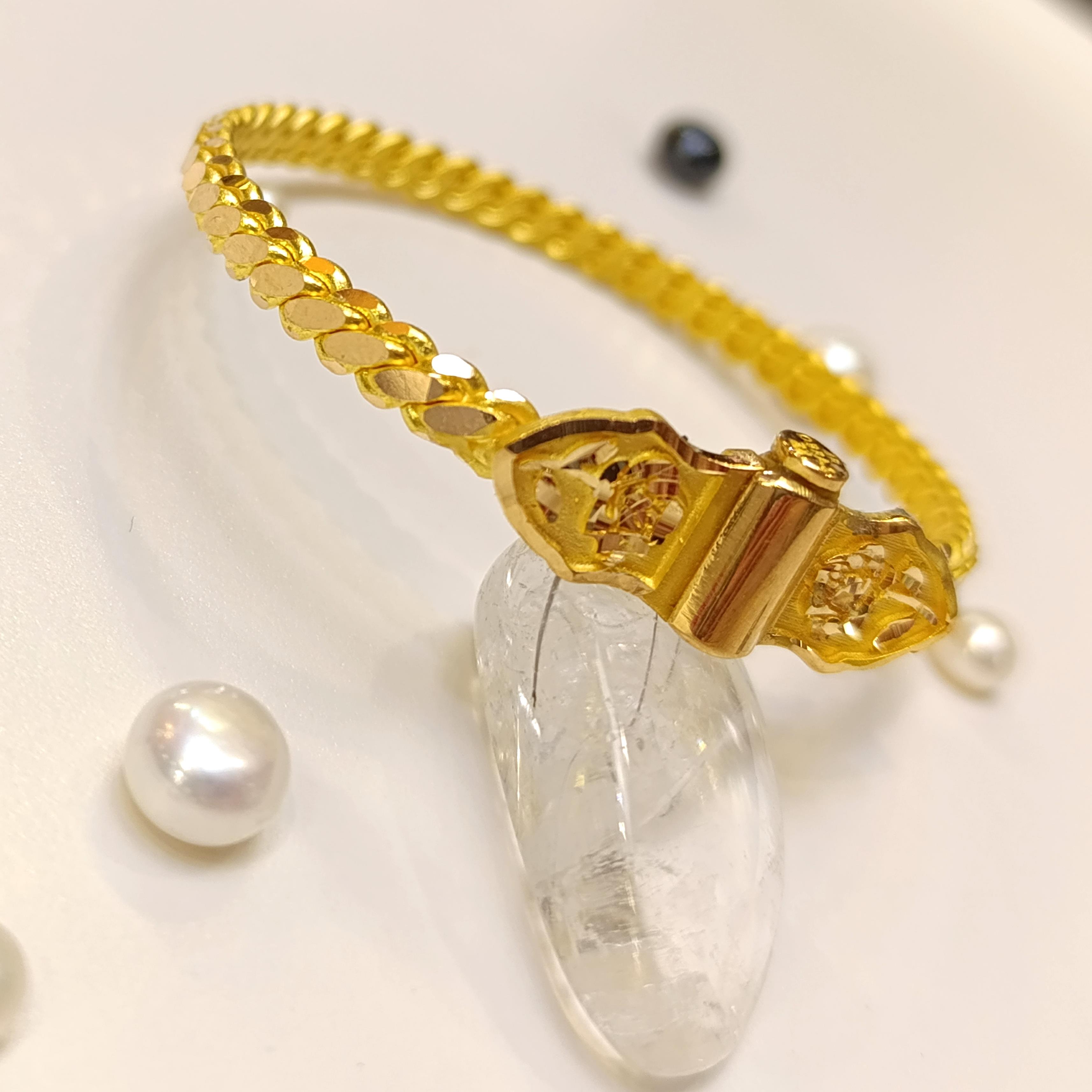 35gr İşçiliksiz Kelebek Kilitli Mersin  Bilezik 22 Ayar Altın Yatırım ve Tasarruf İçin