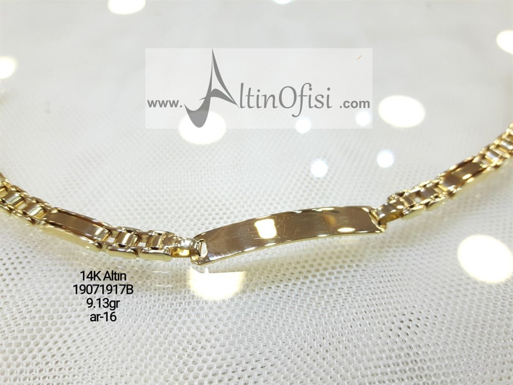 İsim Yazılabilir Künye 14K Altın