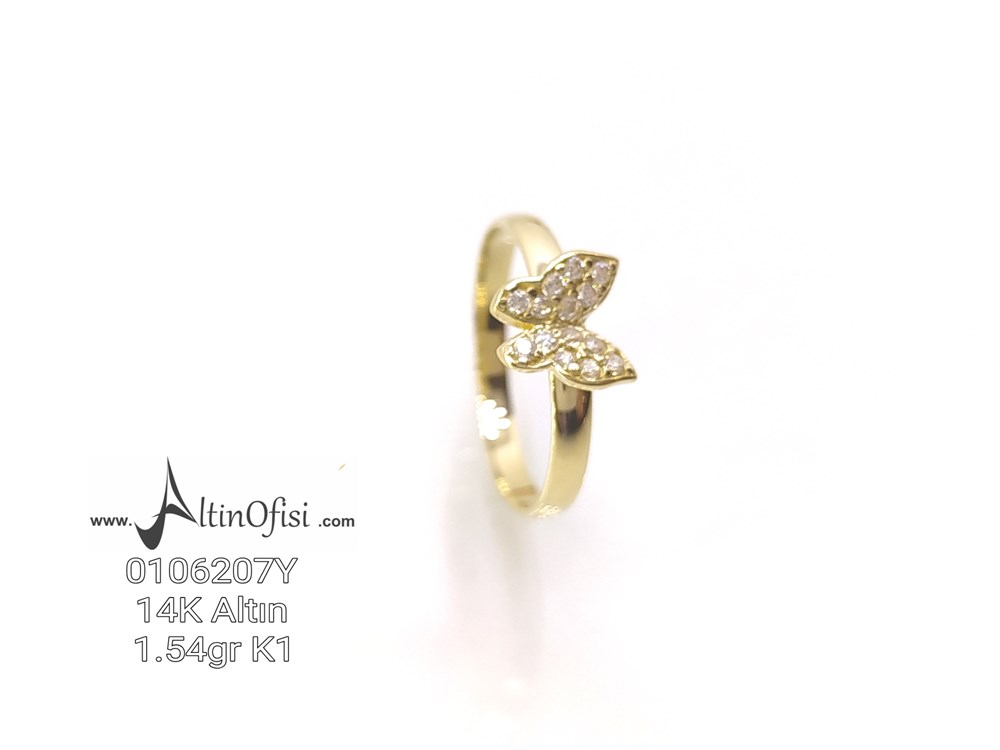 Kelebek Yüzük 14 Ayar Altın