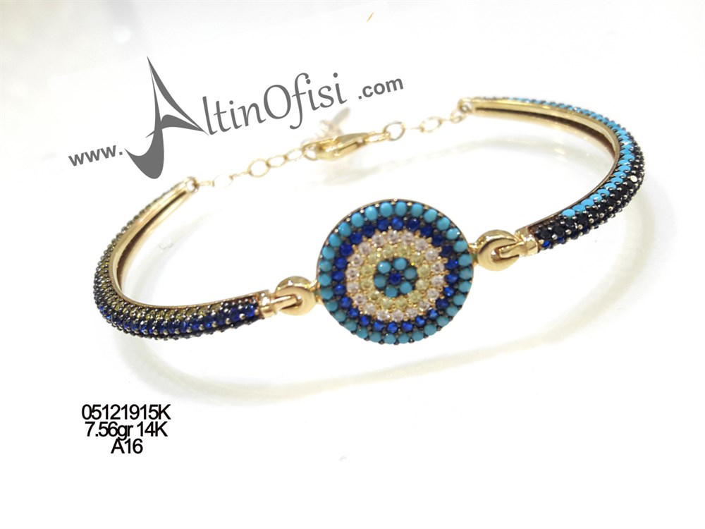 Göz Kelepçe Bilezik 14 Ayar Altın