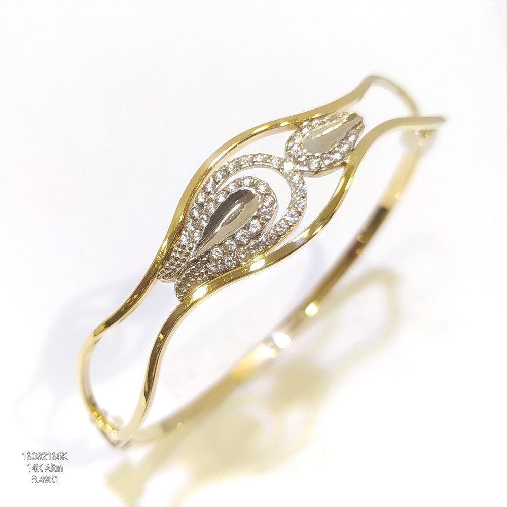 Lale Kelepçe Bilezik 14 Ayar Altın