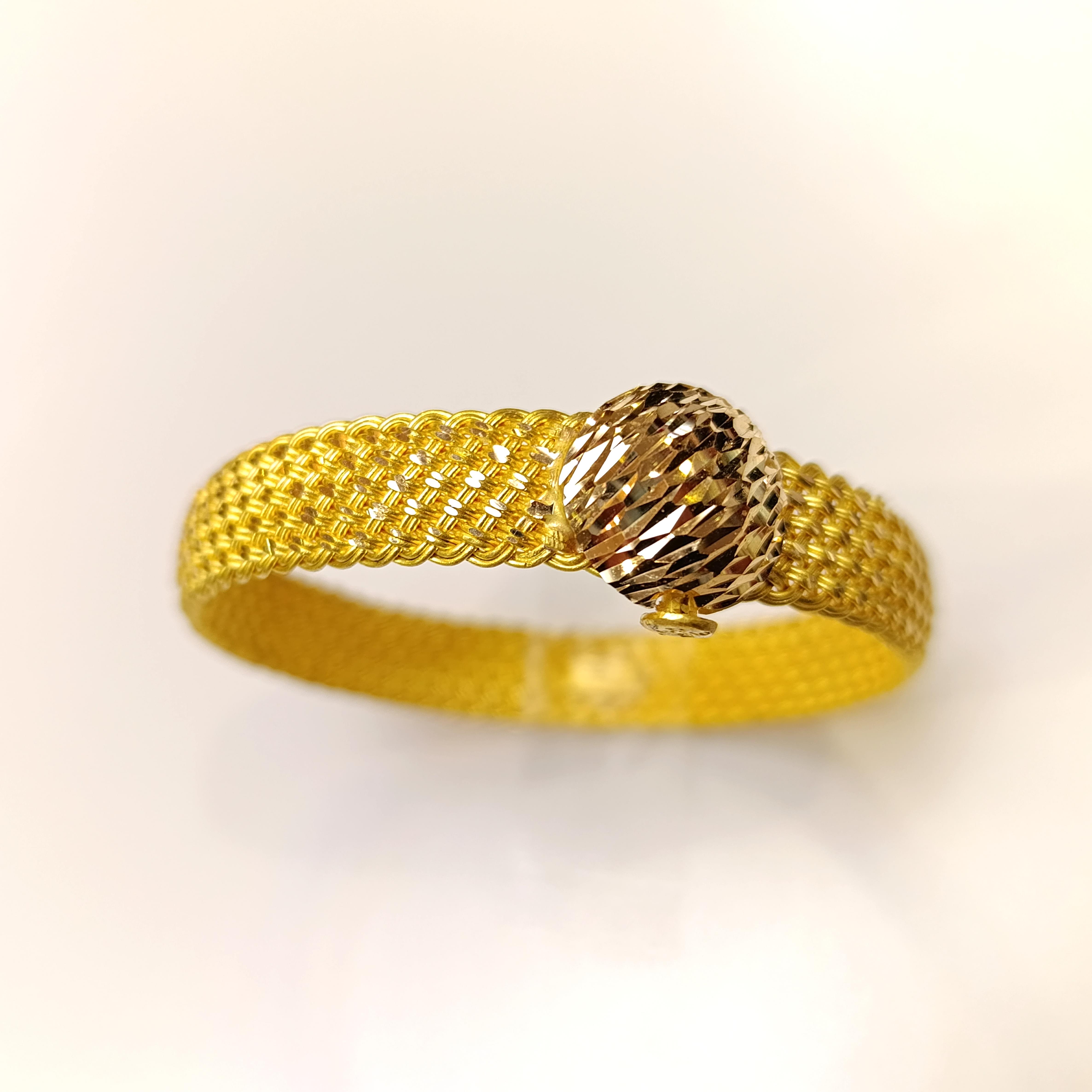 35.00gr Sepet Hasır Kelepçe İşçiliksiz Bilezik 22 Ayar Altın