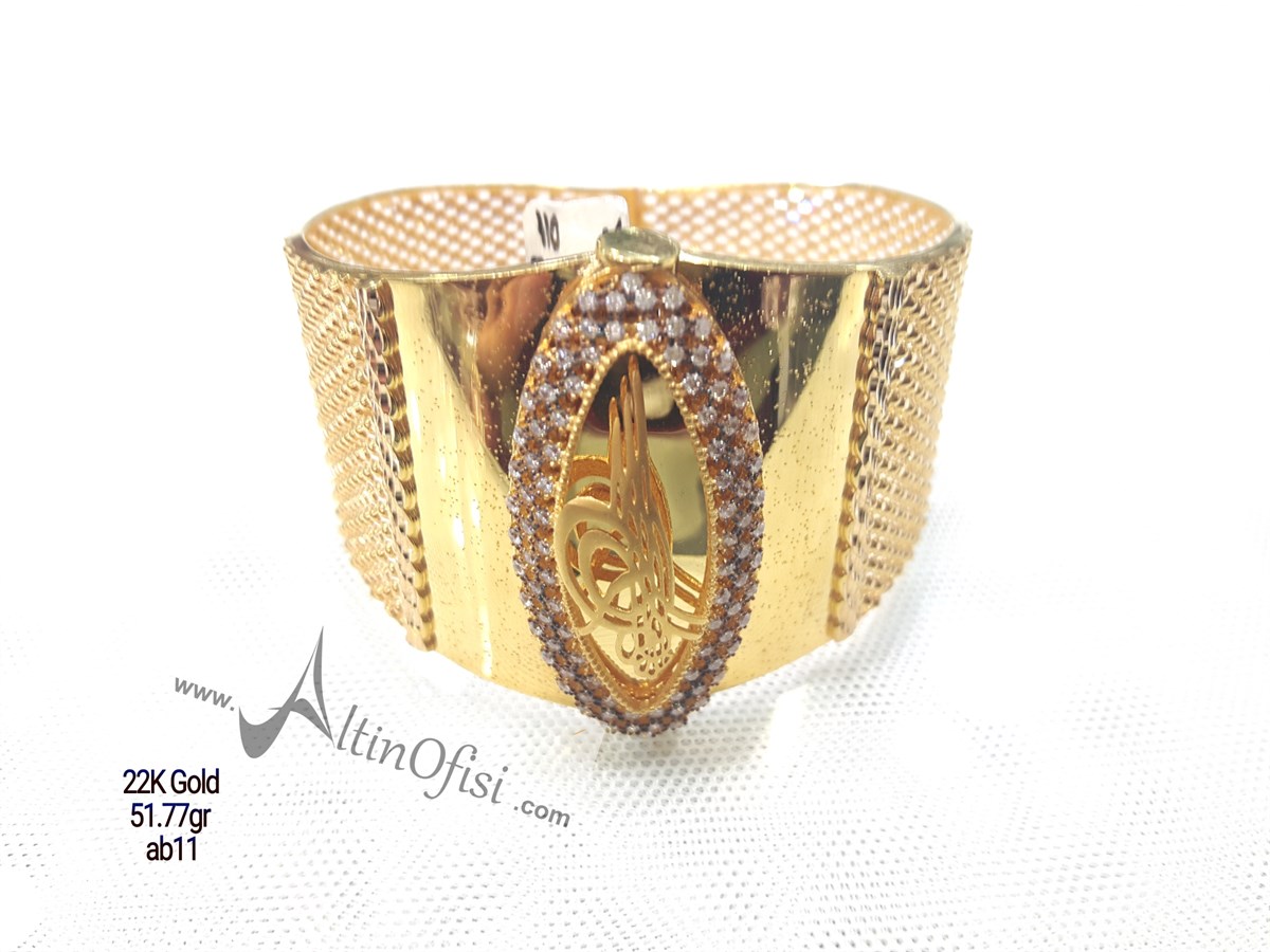 Tuğralı Kelepçe Bilezik 22 Ayar Altın