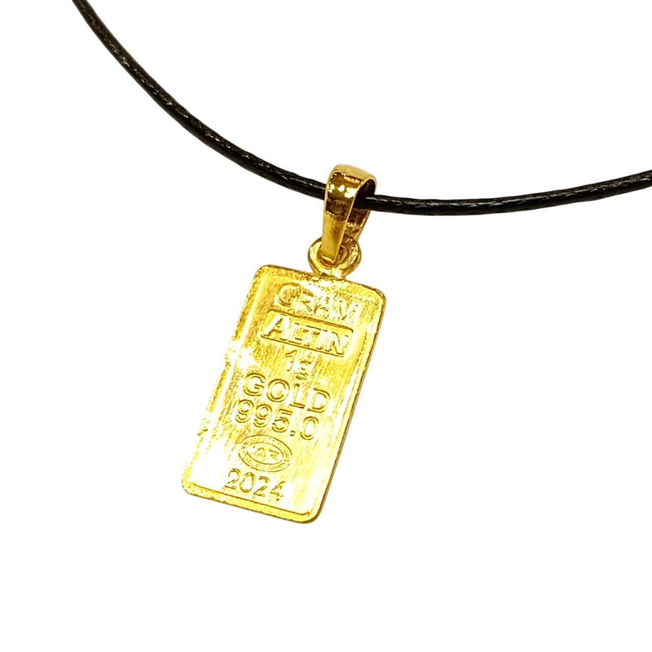 Gerçek 24K Külçe Altınlı Kolye Kulp 14K Altın HD VİDEOLU