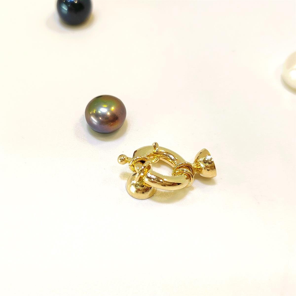 10mm Gemici İnci Kilit Klips 14 Ayar Altın HD VİDEOLU