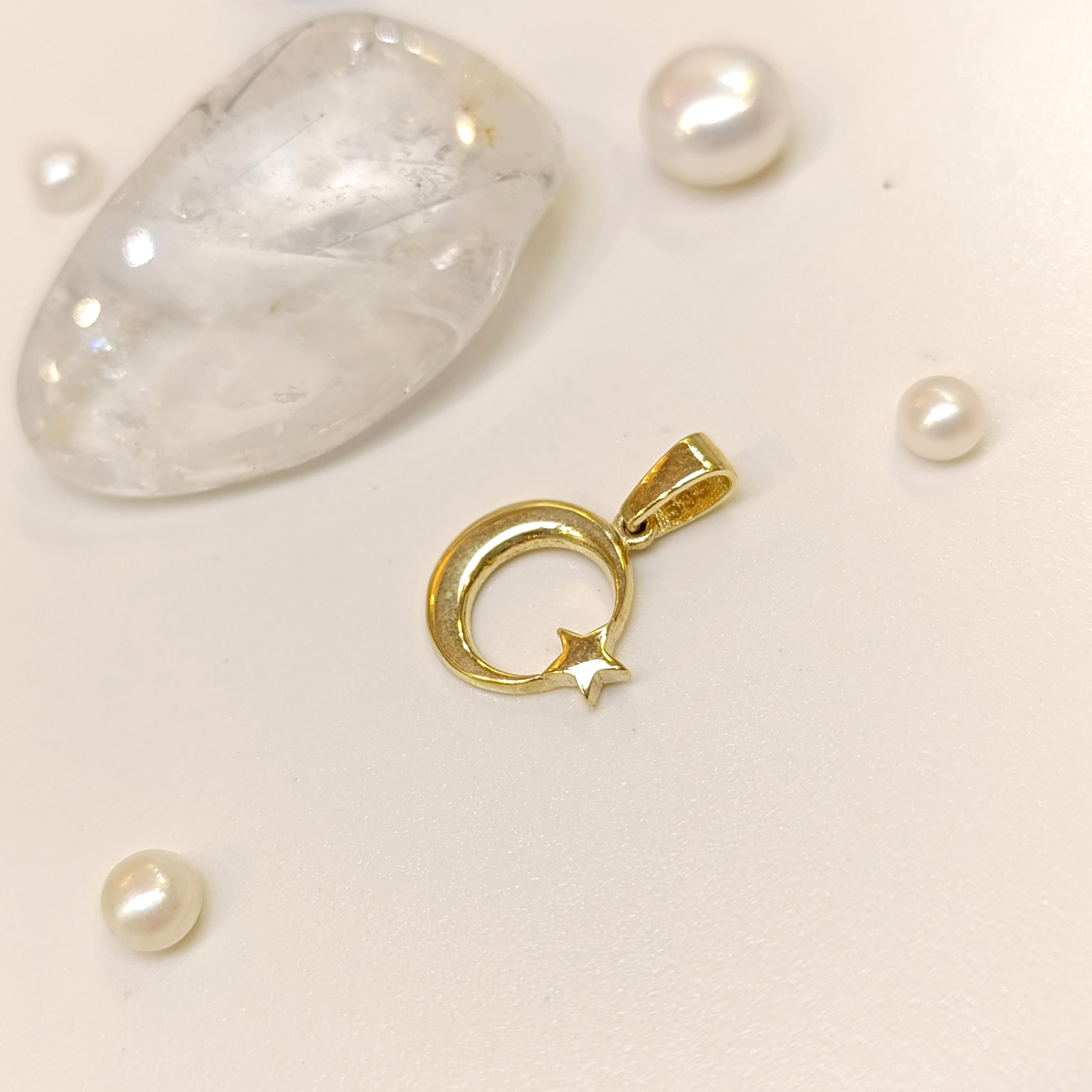 12.5mm Ayyıldız Kolye 14 Ayar Altın 4K VİDEOLU