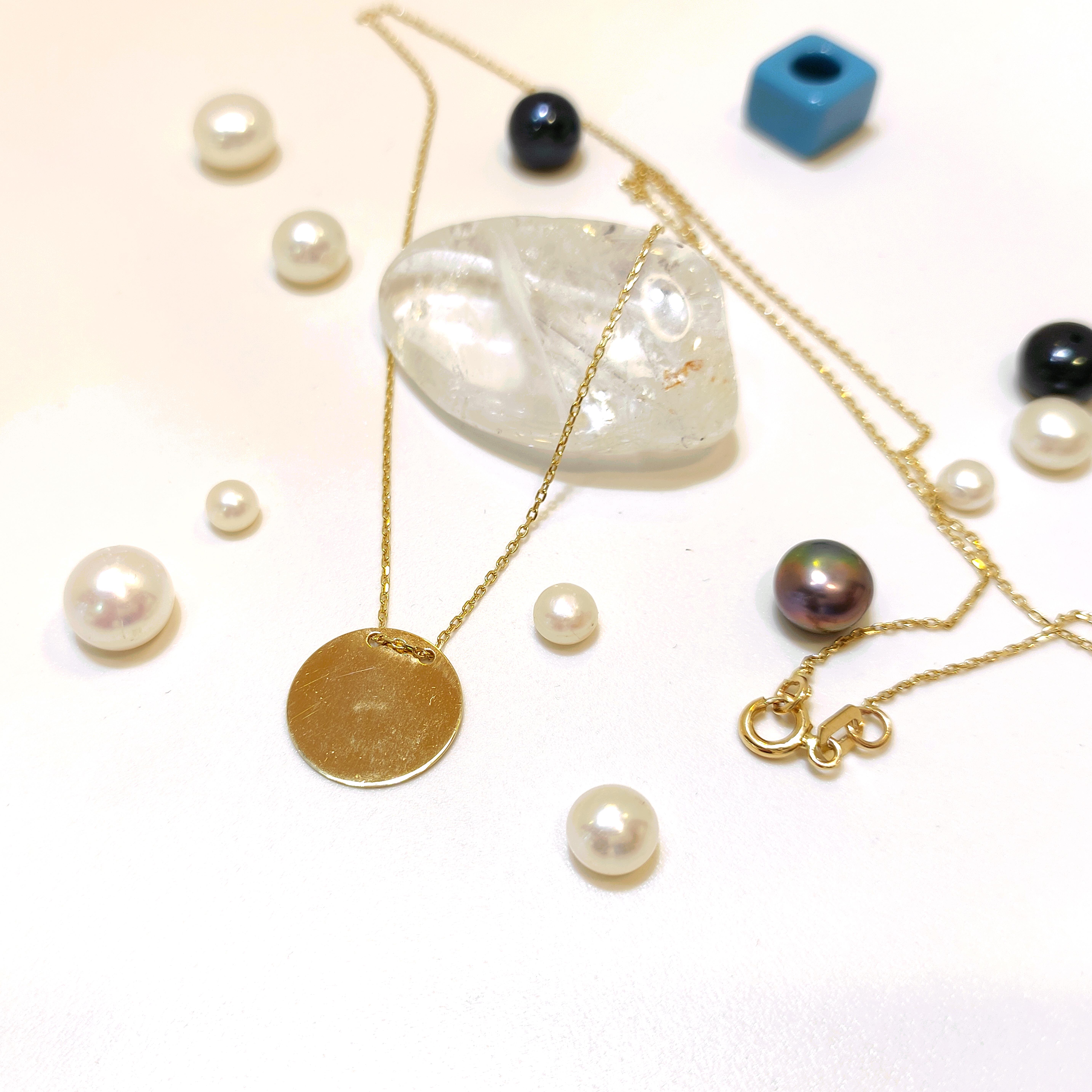 13mm Levha Kolye 14 Ayar Altın  HD VİDEOLU