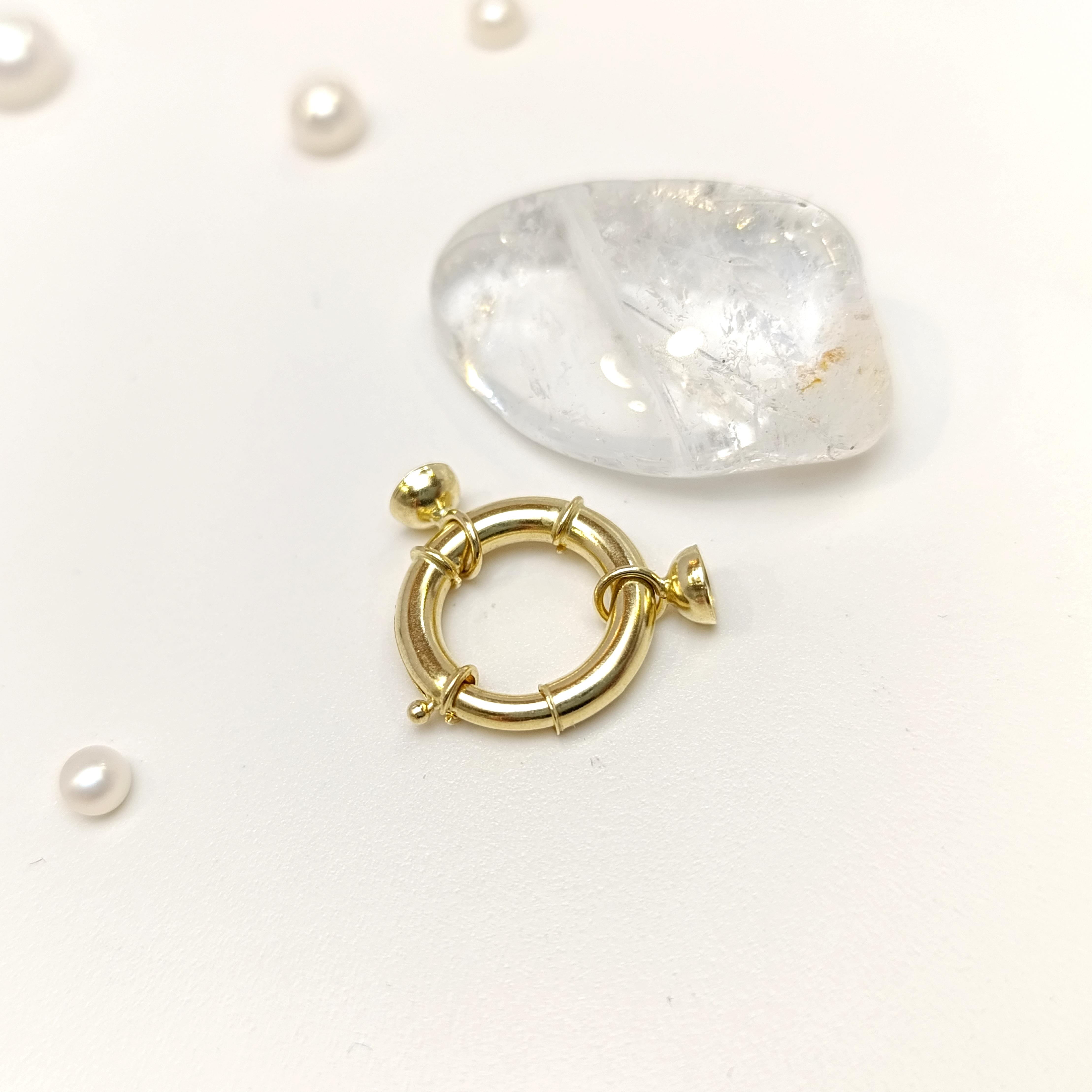 16.5mm Gemici İnci Kilit Klips 14 Ayar Altın HD VİDEOLU