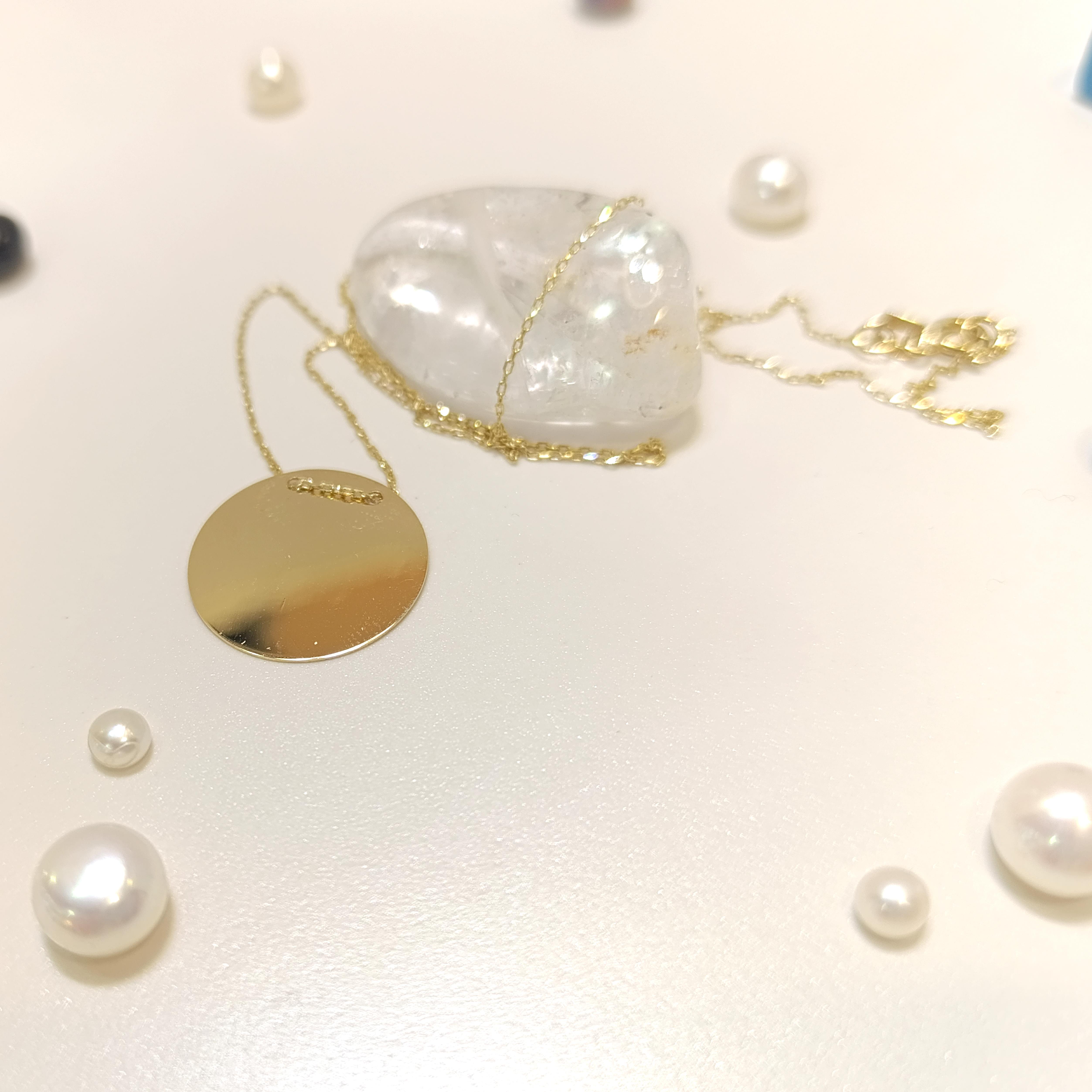 19mm Levha Kolye 14 Ayar Altın HD VİDEOLU