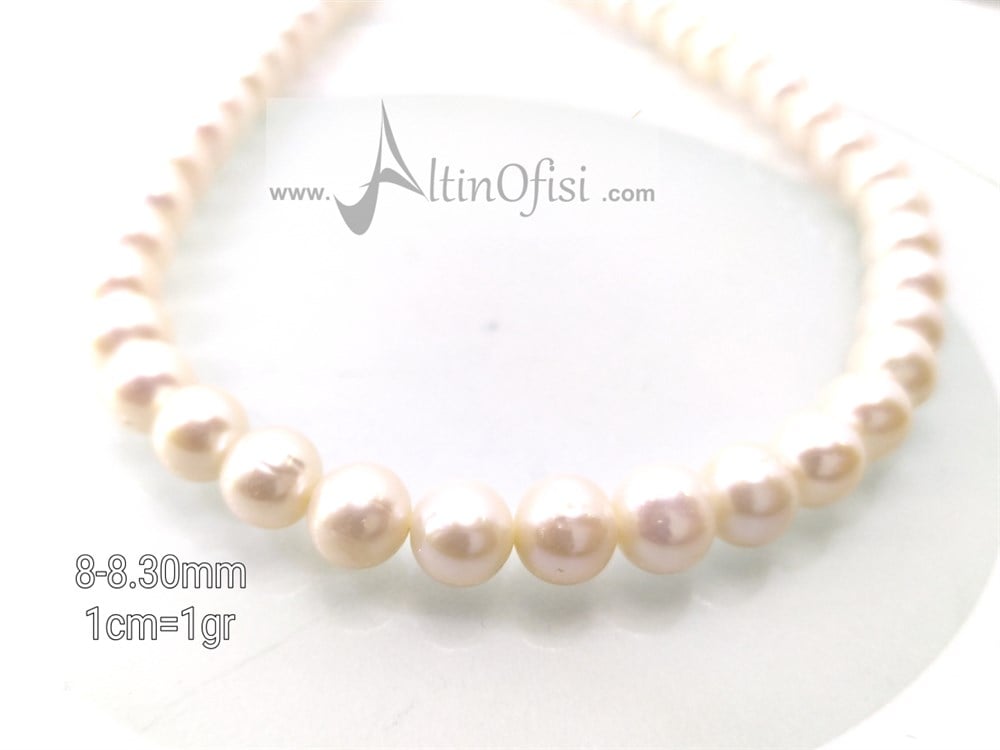 1cm Dizi İnci Gerdanlık 14 Ayar Altın