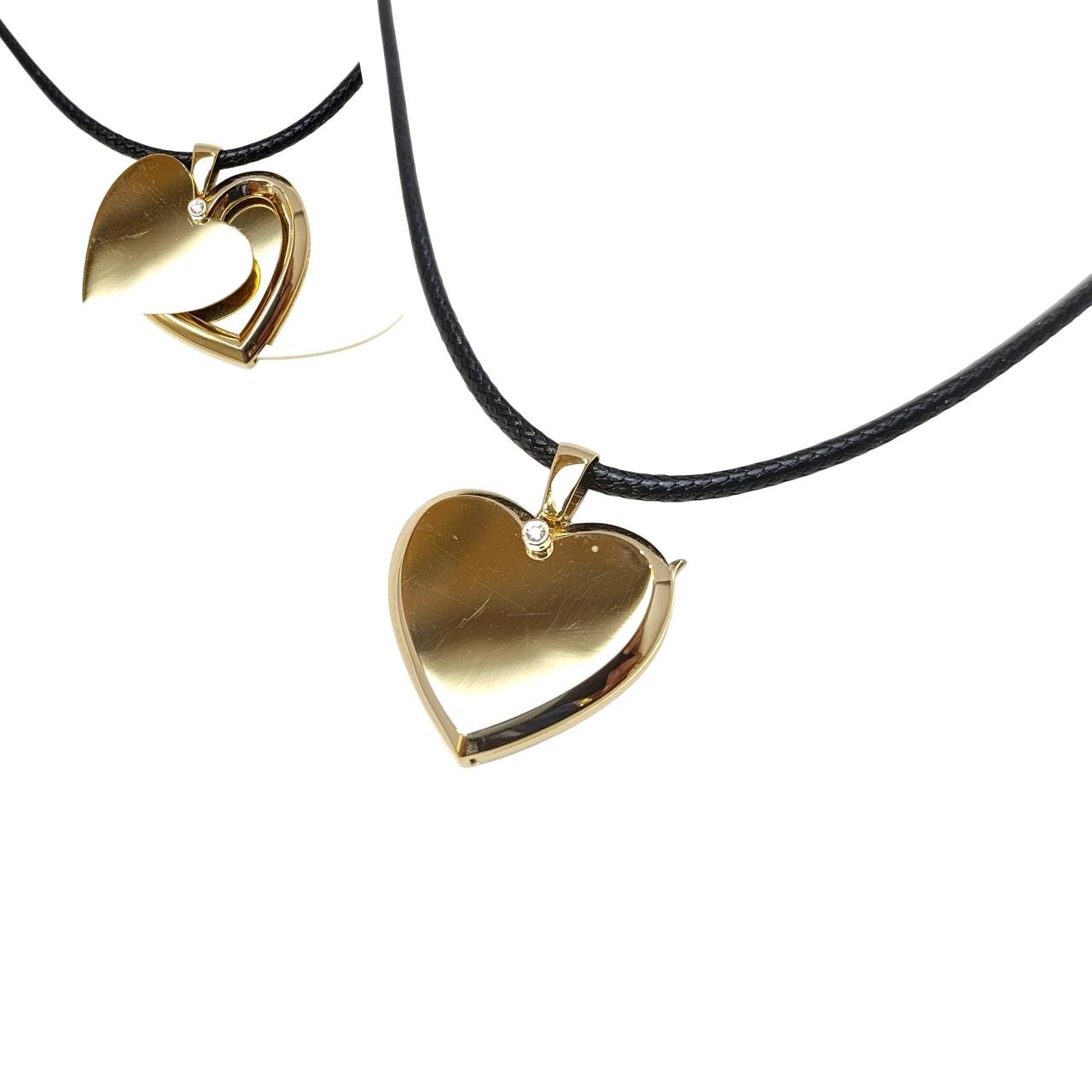 23mm Açılır Kalpli Resim Kutusu Kolye 14 Ayar Altın  HD VİDEOLU