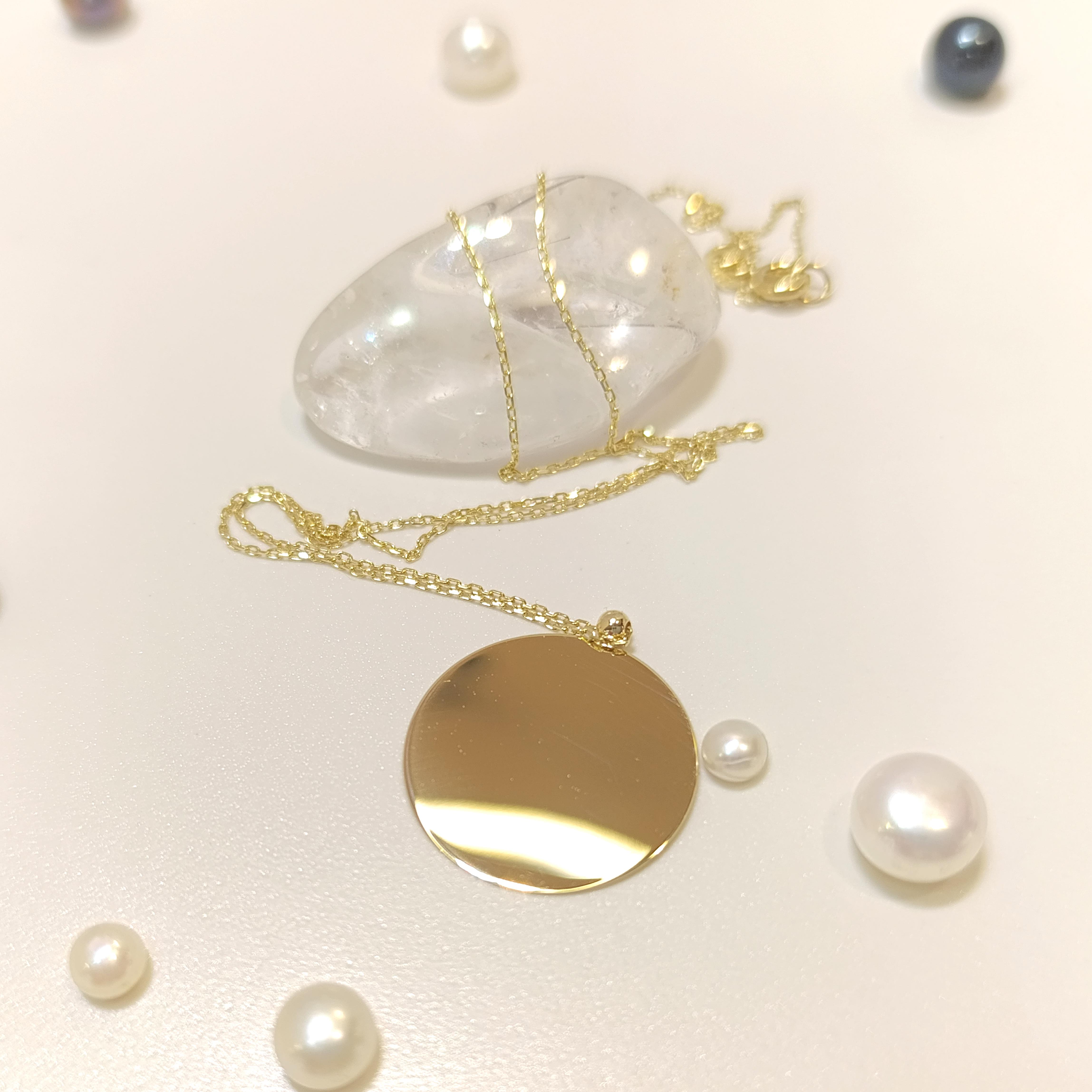 2cm Levha Kolye 14 Ayar Altın HD VİDEOLU