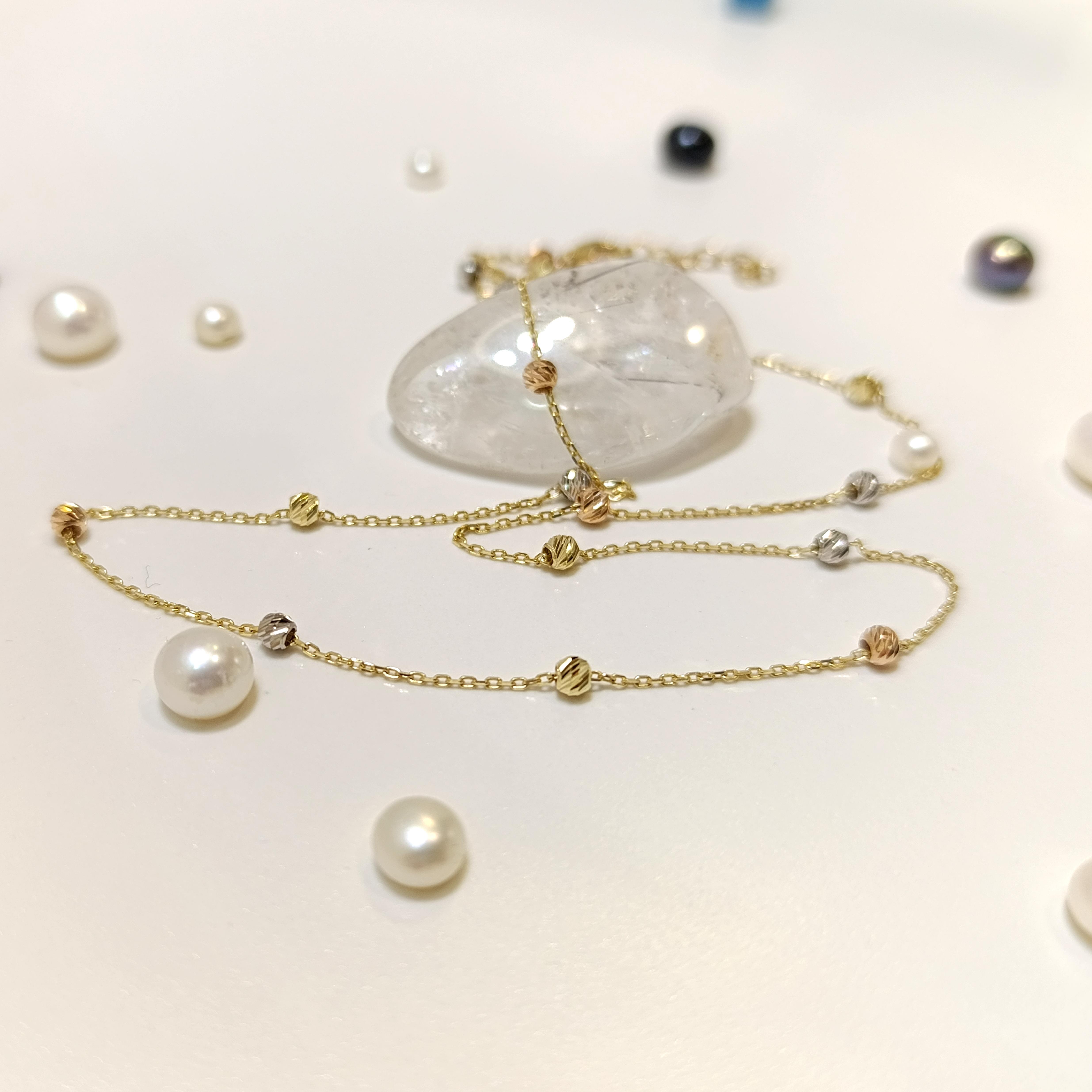 3mm Dorika Toplu Kolye 14 Ayar Altın 4K VİDEOLU