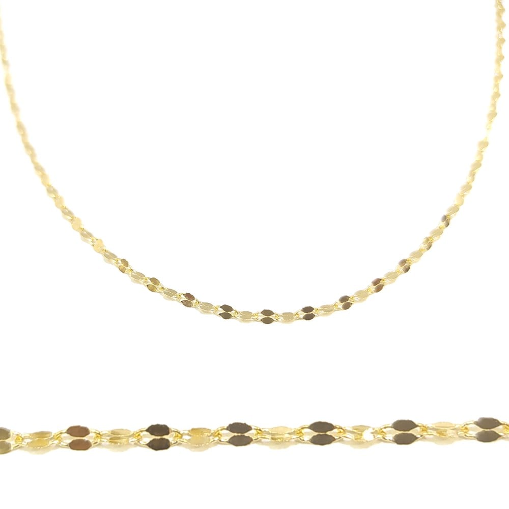 45cm İnce Pullu Zincir 14 Ayar Altın