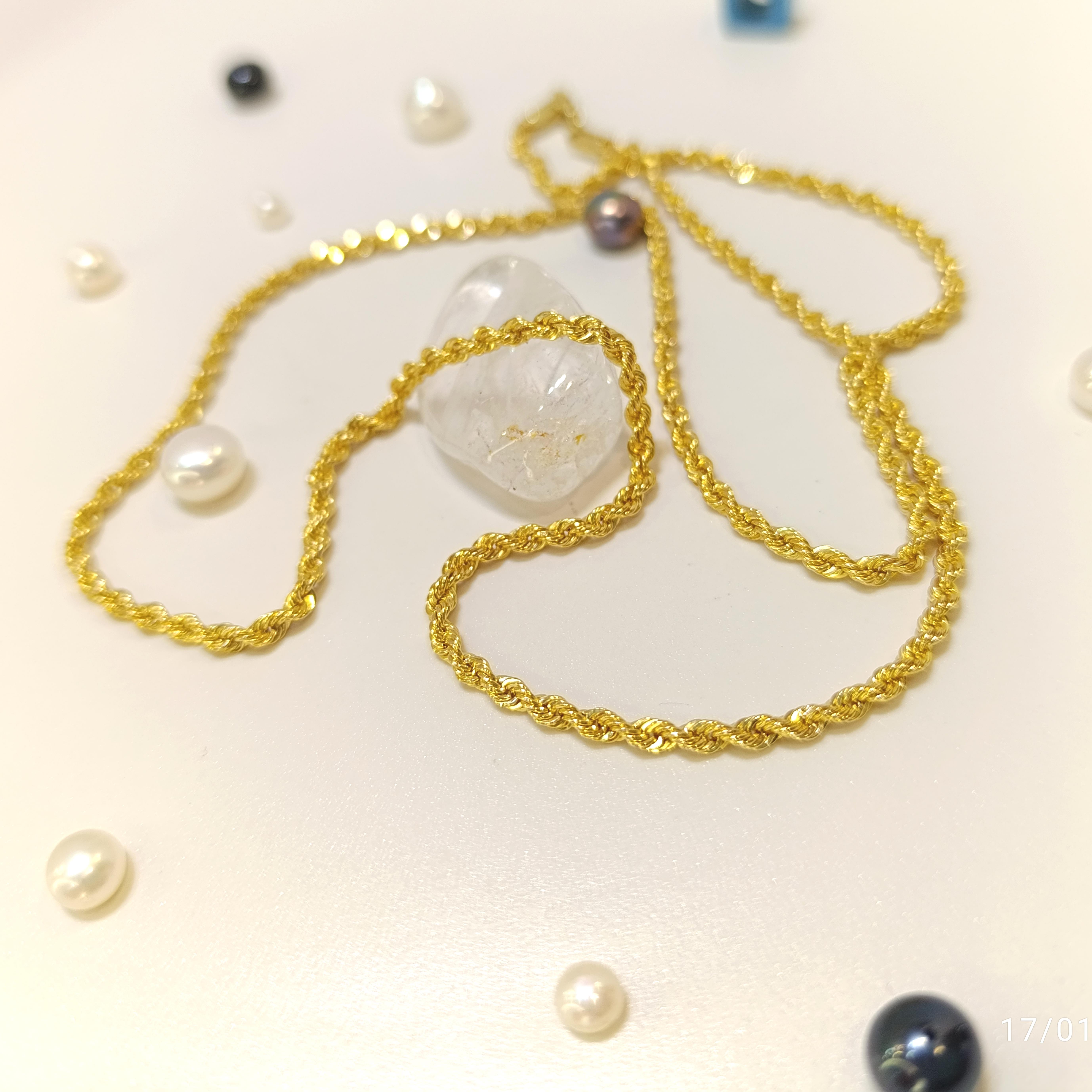 55cm 2.7mm Halat Zincir 14 Ayar Altın  HD VİDEOLU