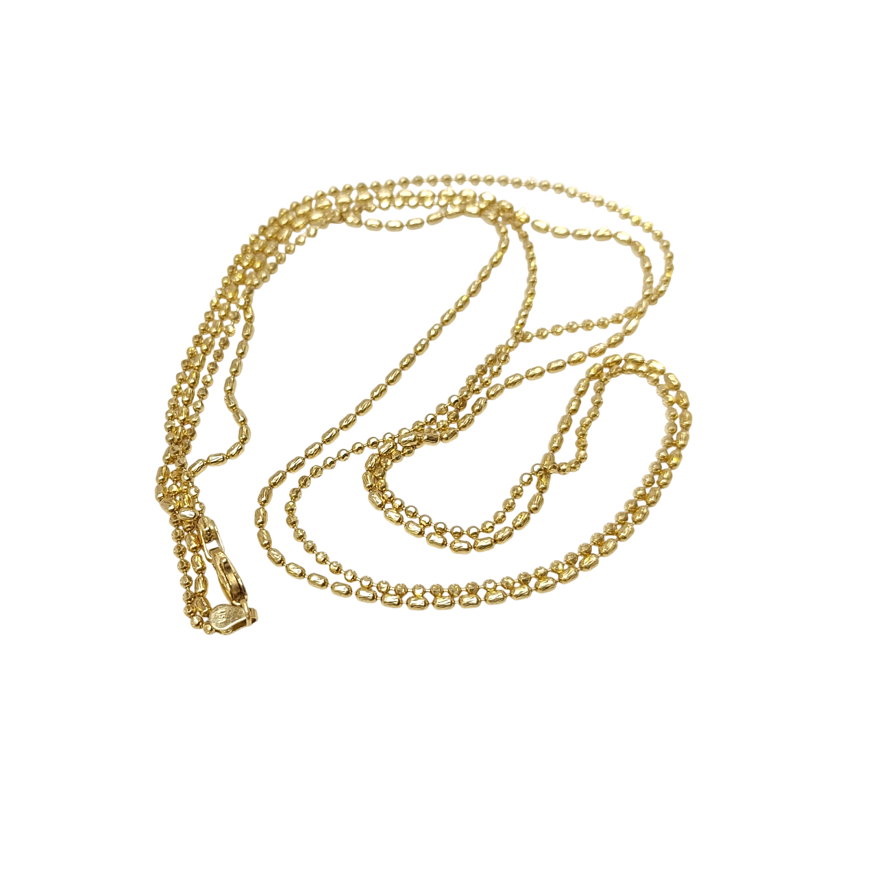 55cm 3.4mm İki sıralı Toplu Zincir Kolye 14 Ayar Altın HD VİDEOLU