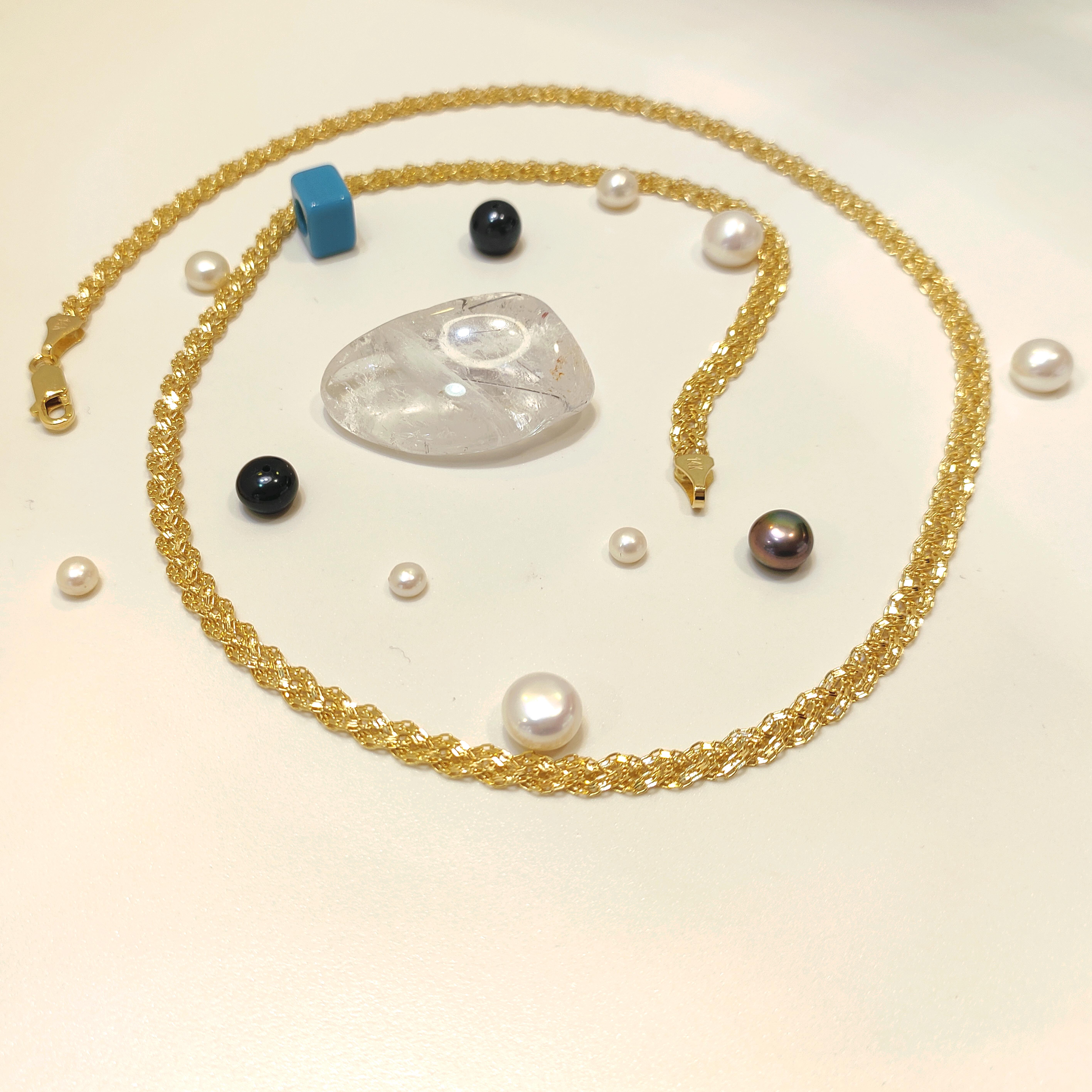 55cm 4.5mm Saç Örgüsü Zincir 14 Ayar Altın  HD VİDEOLU