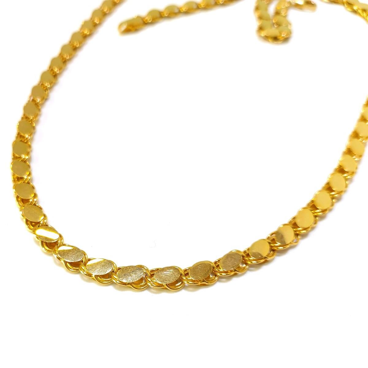 64cm 5.6mm Pullu Arpa Zincir Kolye 14 Ayar Altın 4K VİDEOLU