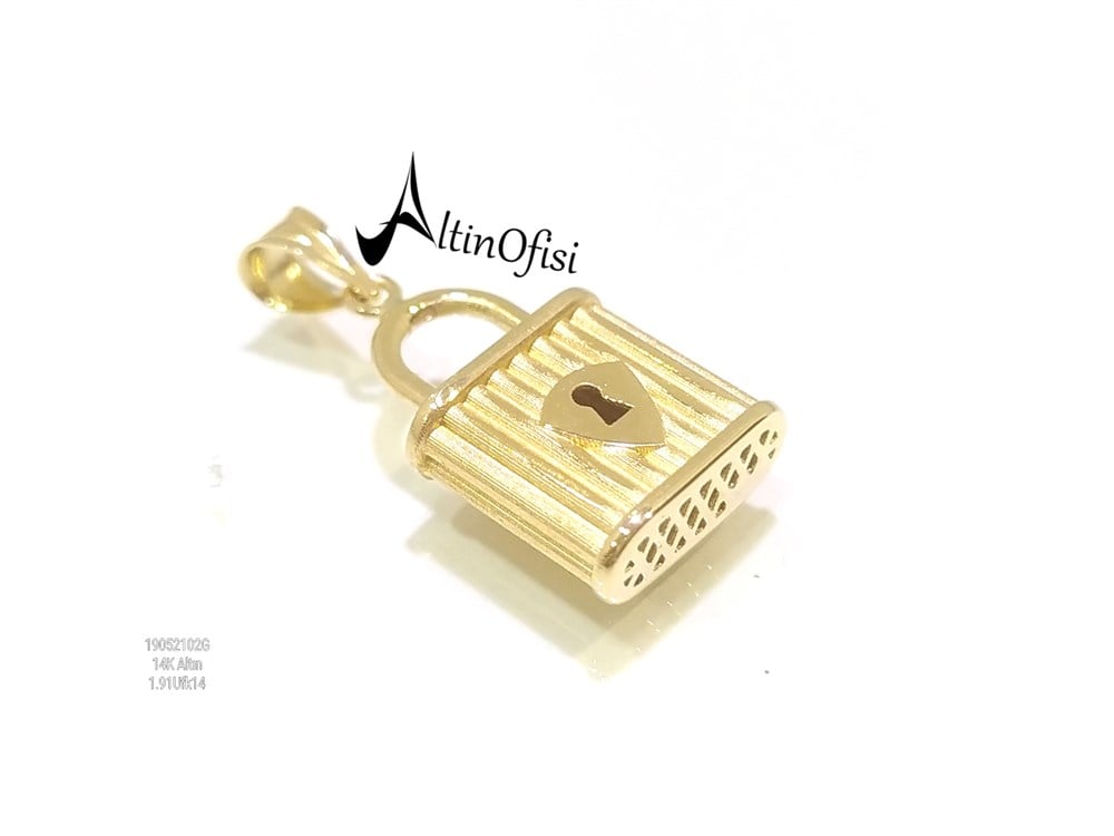 Asma Kilit Kolye Ucu 14 Ayar Altın