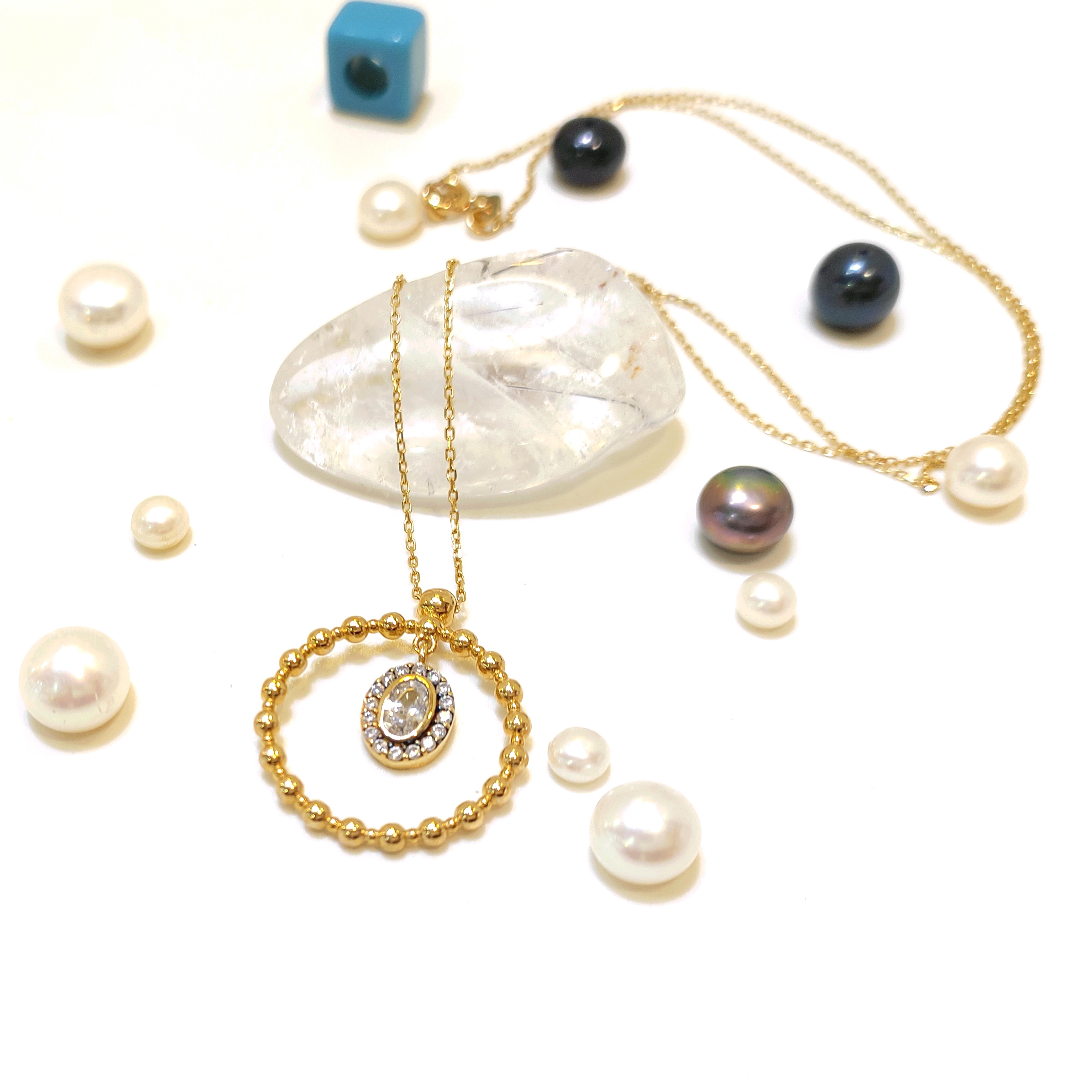 Çemberli Tek Taş Kolye 14 Ayar Altın  HD VİDEOLU