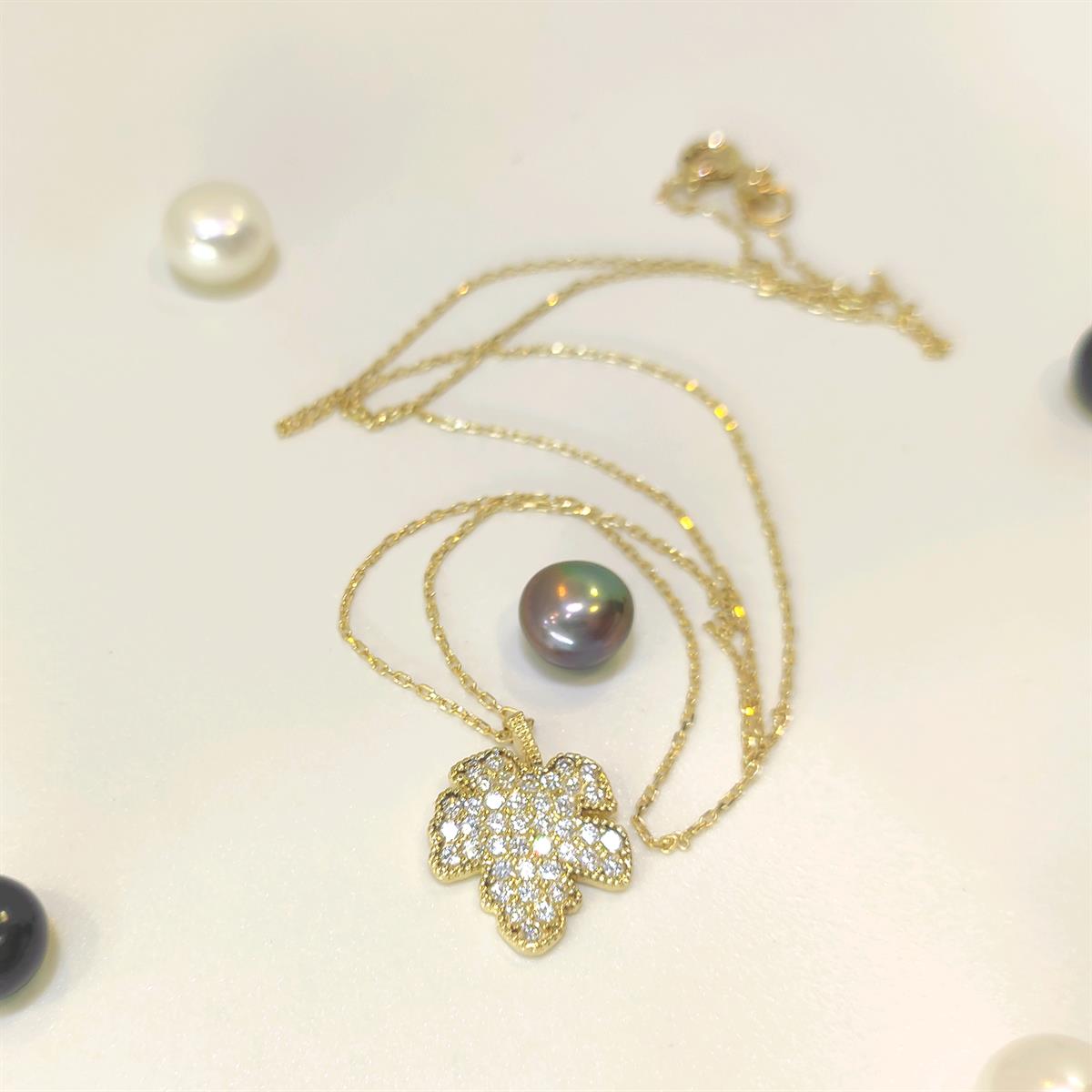 Çınar Yaprağı Kolye 14 Ayar Altın HD VİDEOLU