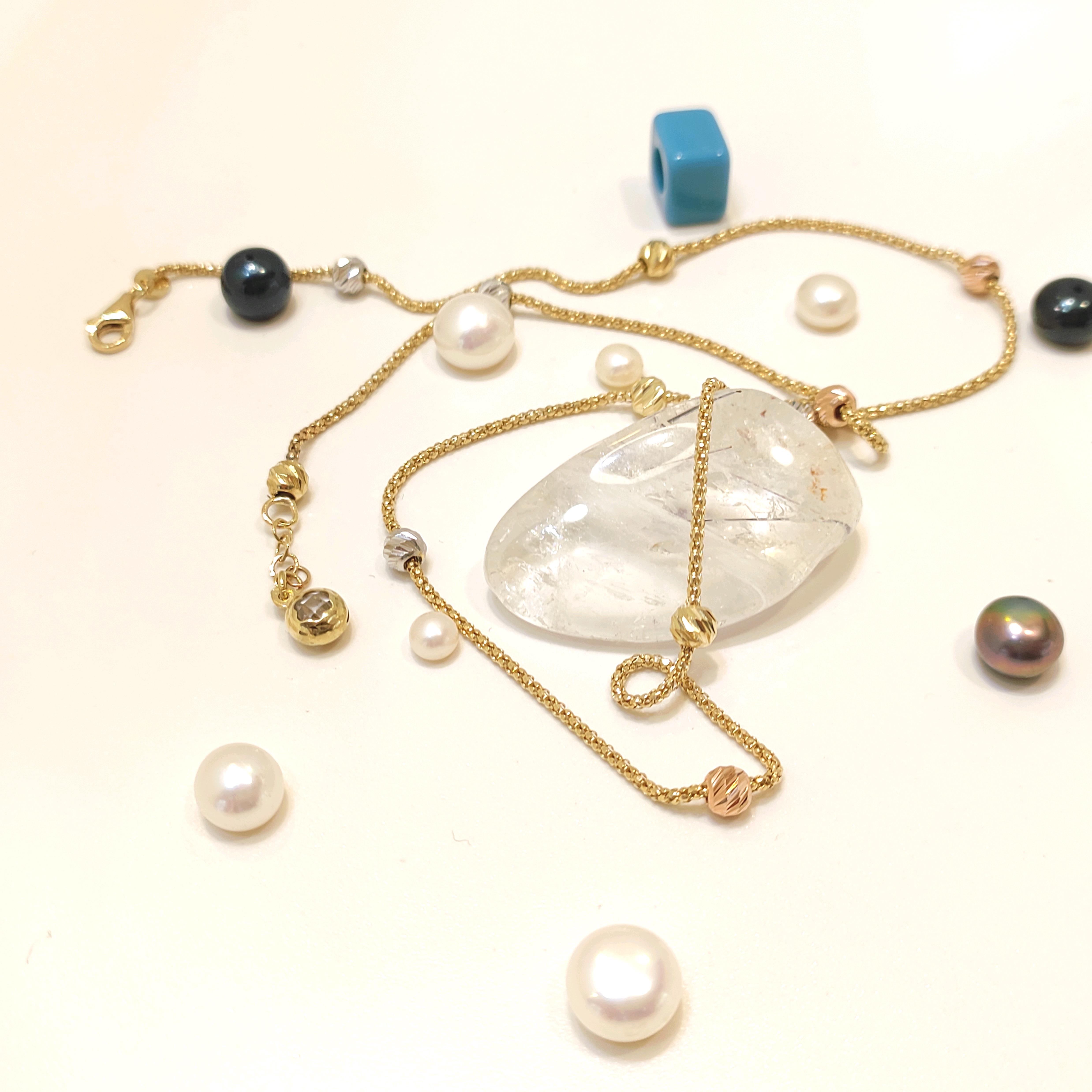 Dorika Toplu Popcorn Zincir Kolye 14 Ayar Altın  HD VİDEOLU