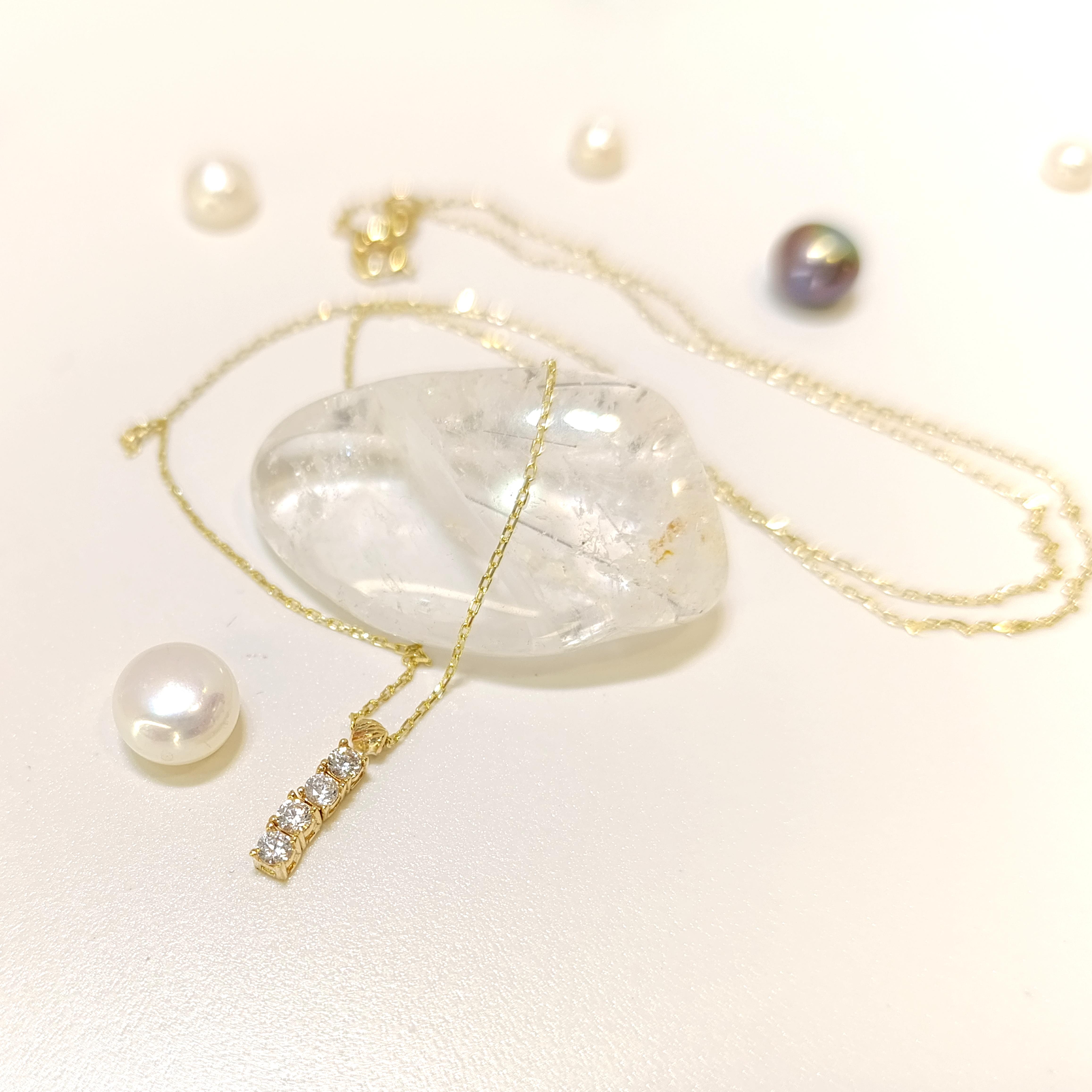 Dört Taşlı Kolye 14 Ayar Altın  HD VİDEOLU