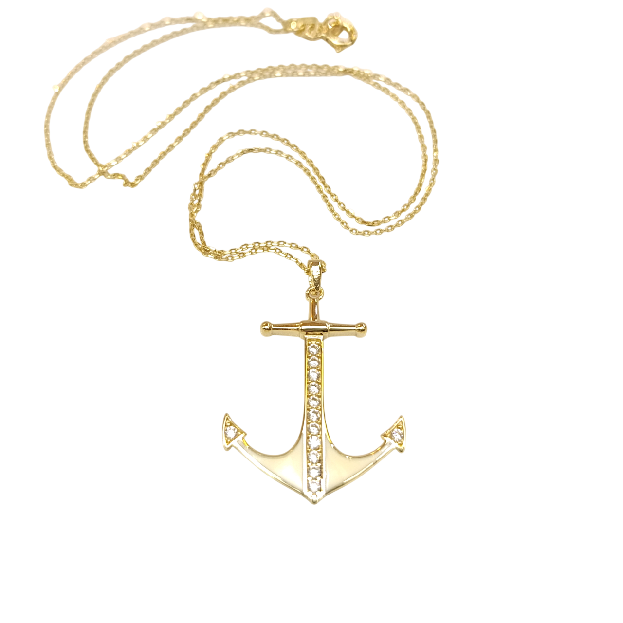 Gemi Çapası Kolye 14 Ayar Altın HD VİDEOLU