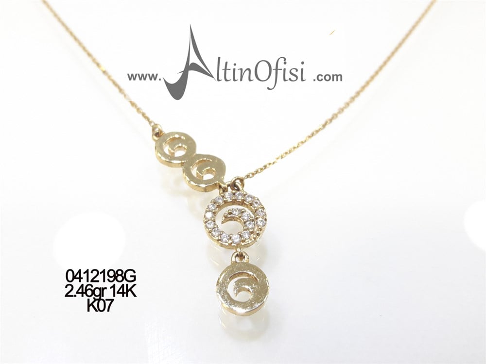 Girdap Lava Kolye 14 Ayar Altın