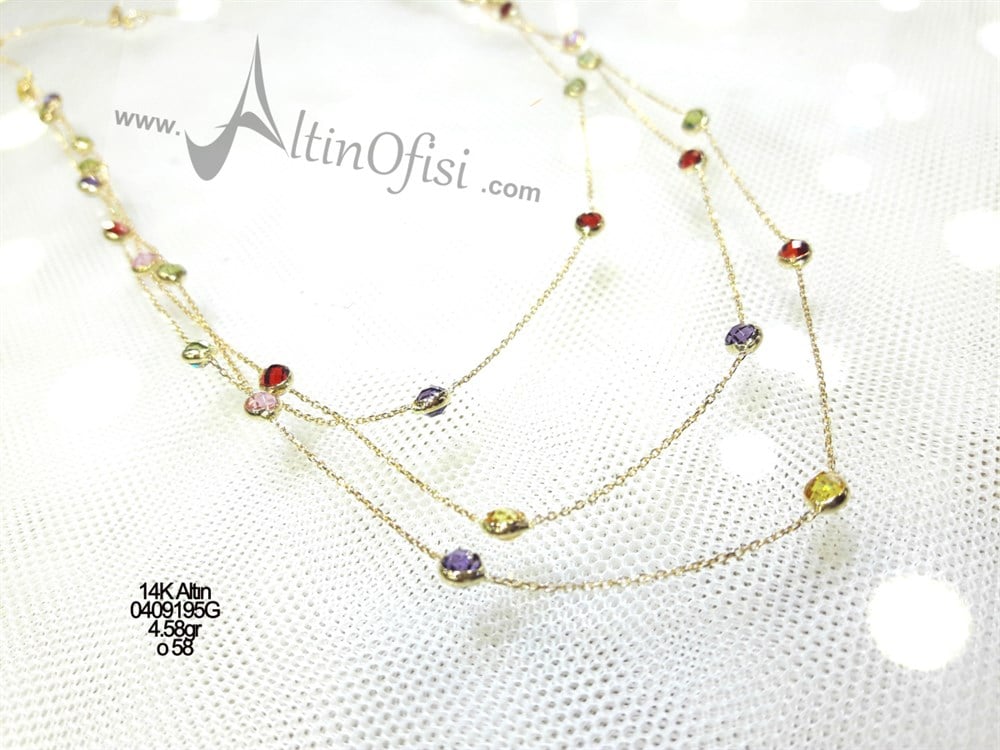 Gökkuşağı Kolye 14 Ayar Altın