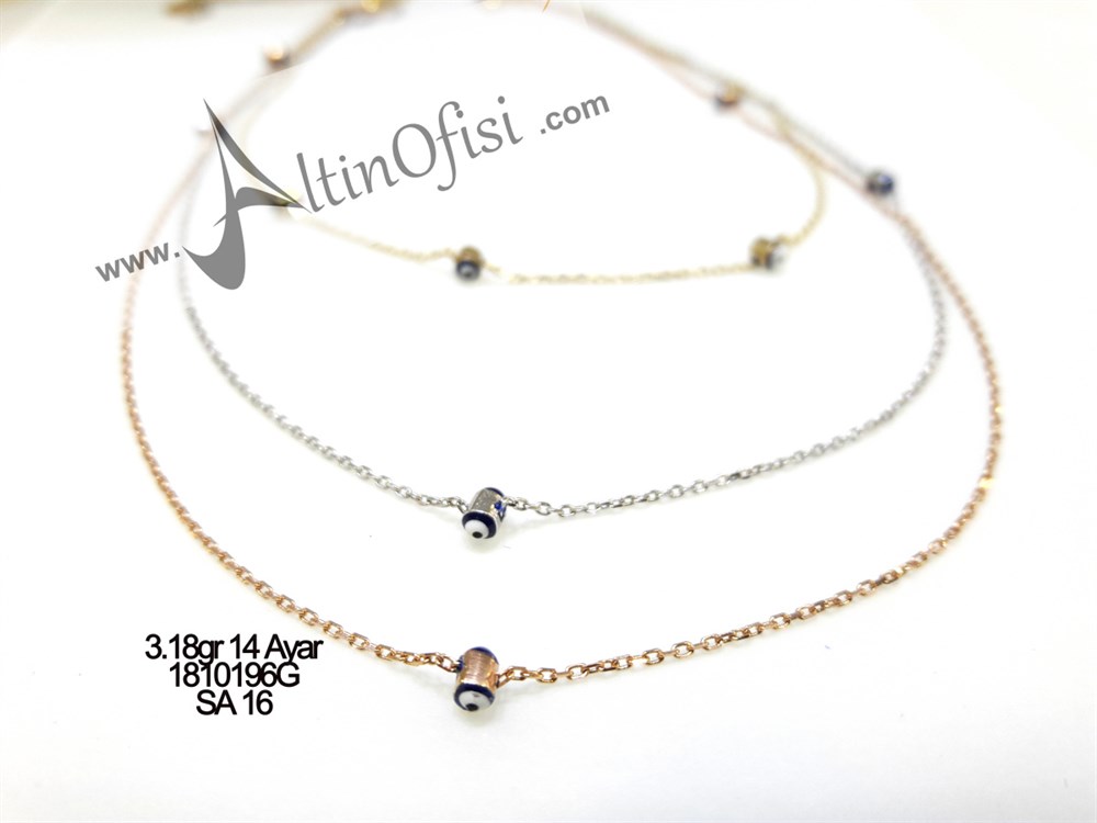 Gözboncuklu Kolye 14 Ayar Altın