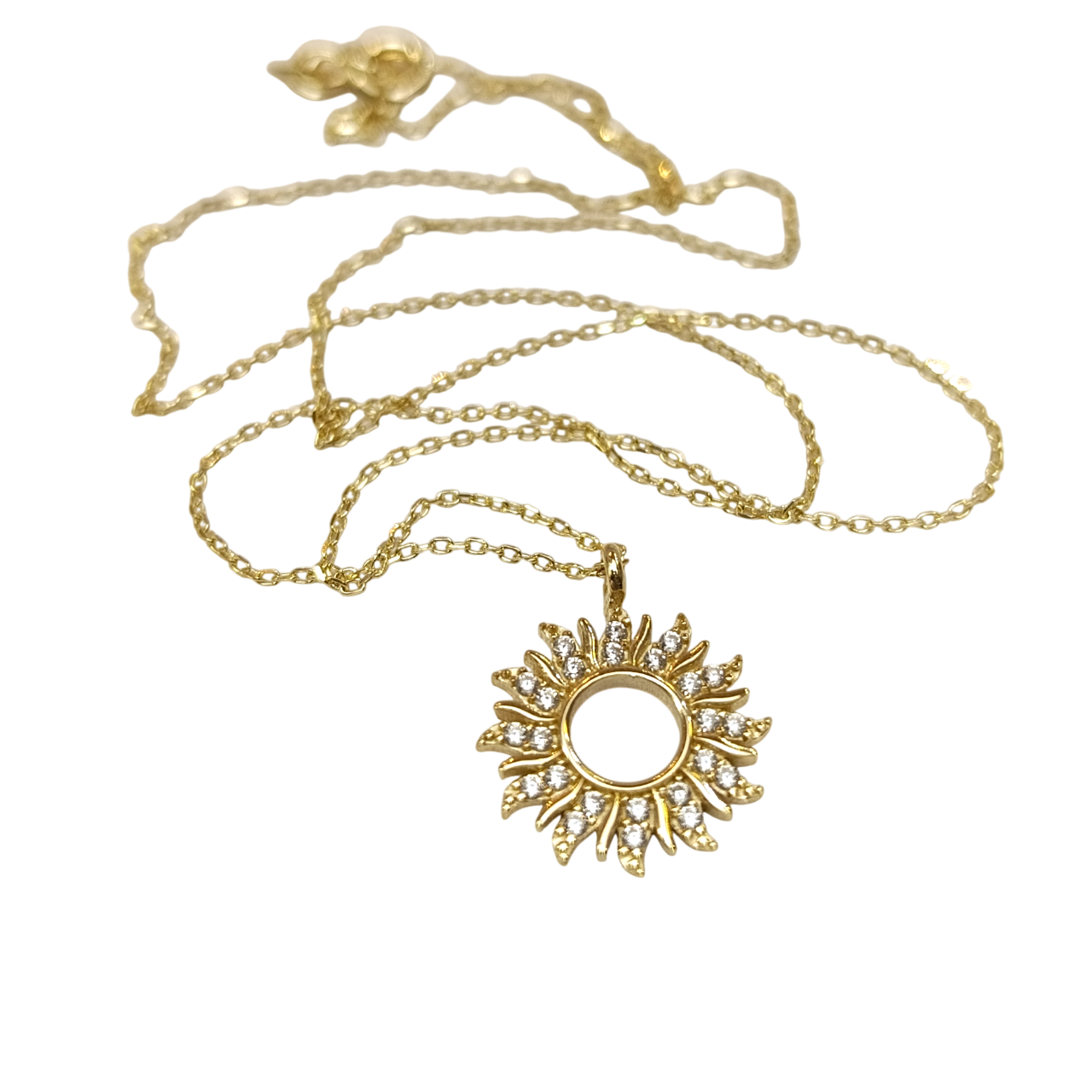 Güneş Kolye 14 Ayar Altın  HD VİDEOLU