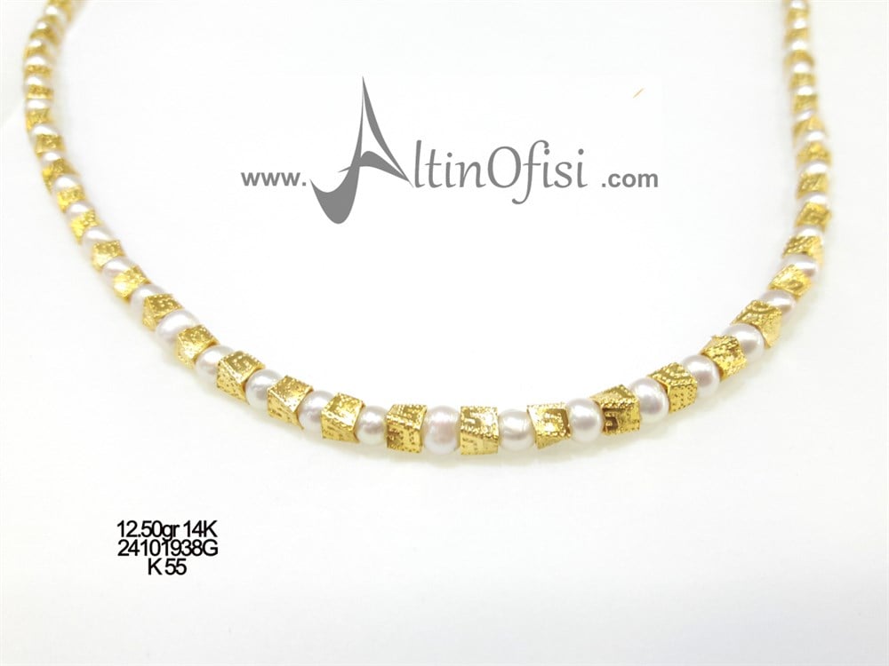 İnci Kolye  14 Ayar Altın