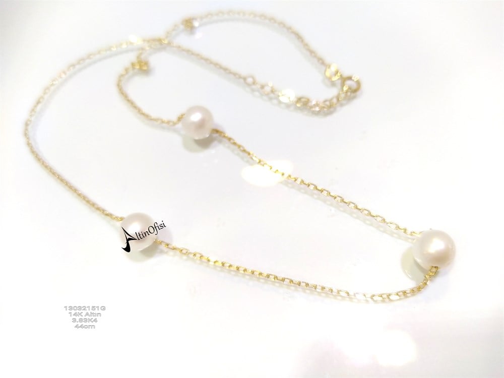 İnci Kolye 14 Ayar Altın