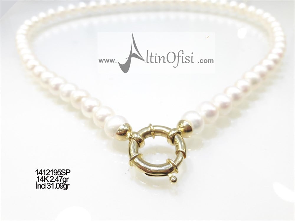 İnci Kolye 14 Ayar Altın