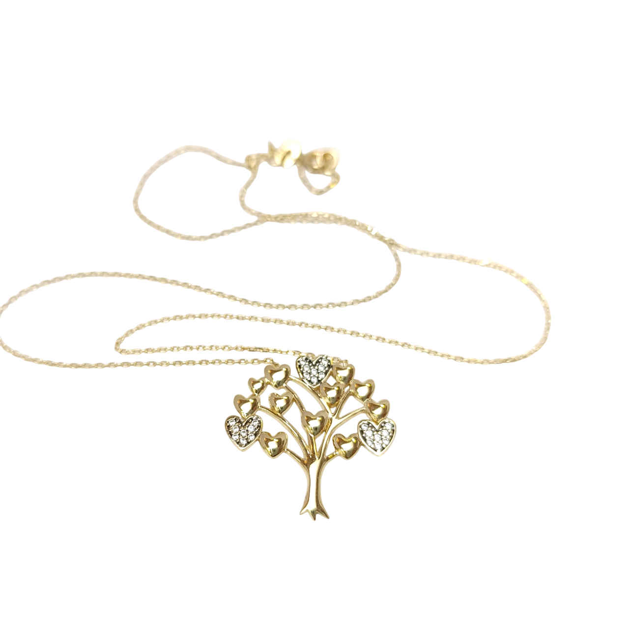 Kalpli Hayat Ağacı Kolye 14 Ayar Altın HD VİDEOLU