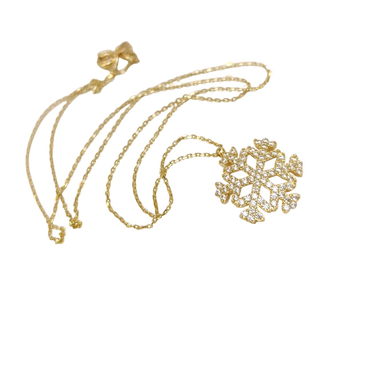 Kar Tanesi Kolye 14 Ayar Altın  HD VİDEOLU